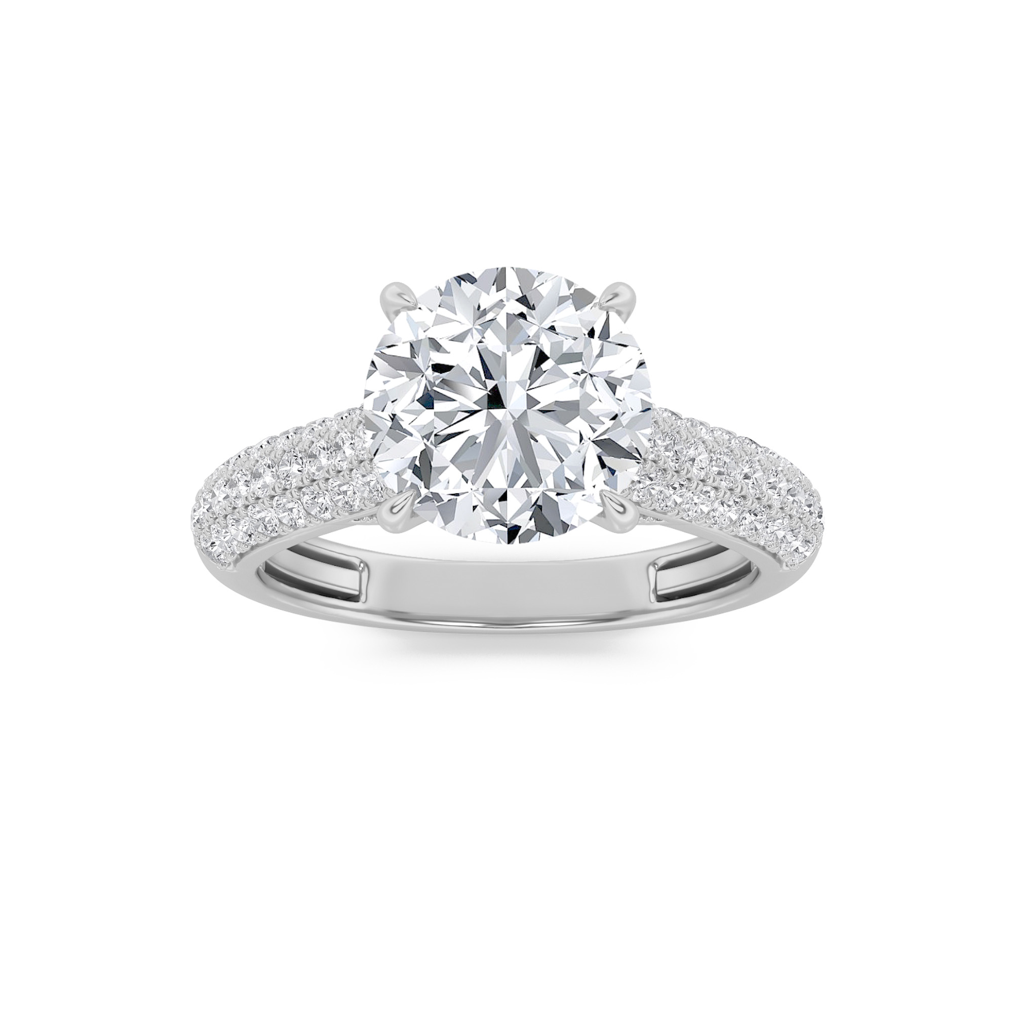 2.50 CT Round Diamond Ring in 14K White Gold