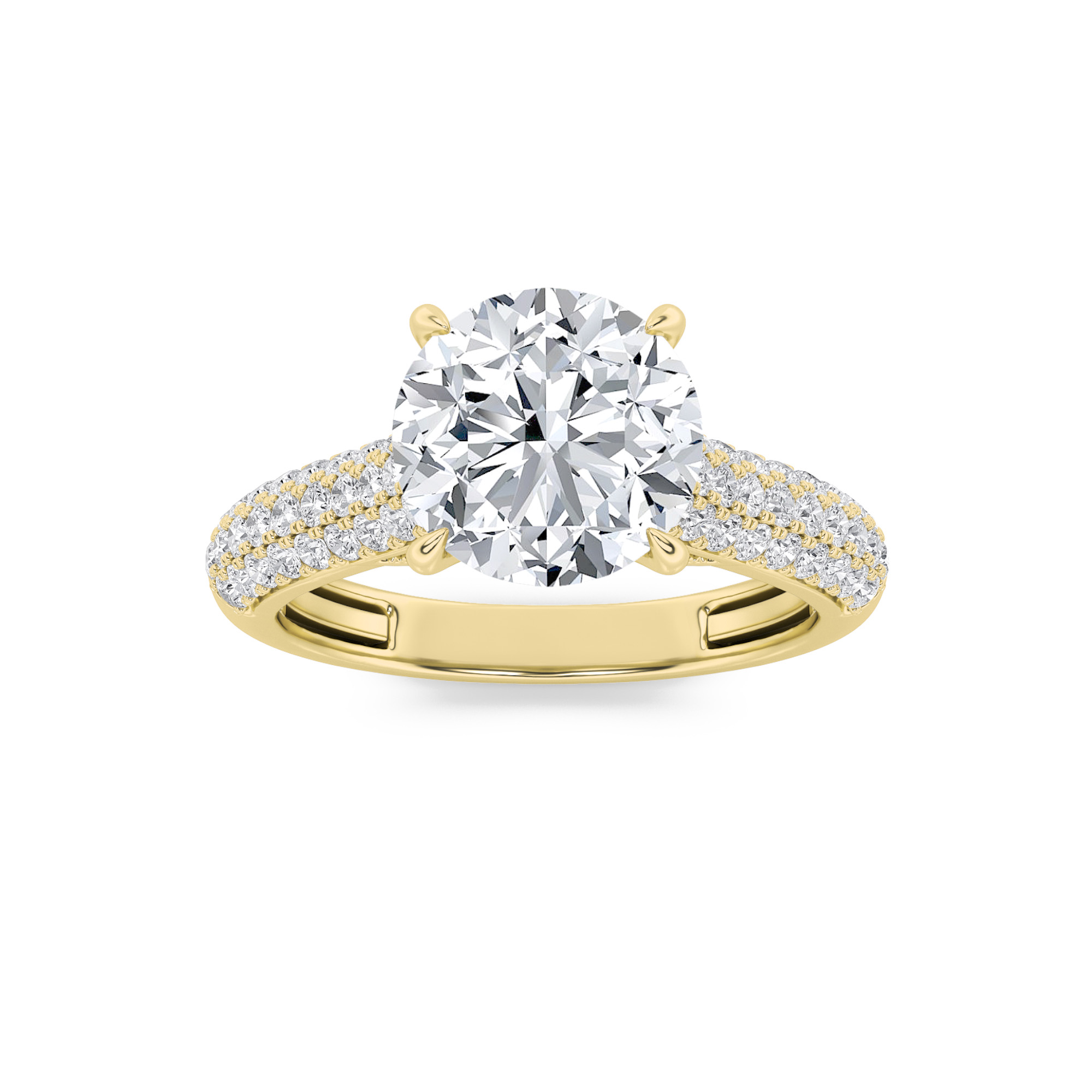 2.50 CT Round Diamond Ring in 14K Yellow Gold