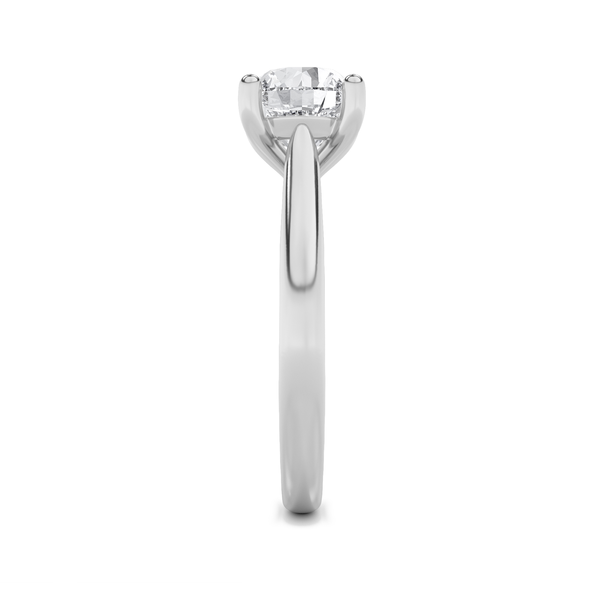 Cathedral Shank Round Solitaire Ring view 5