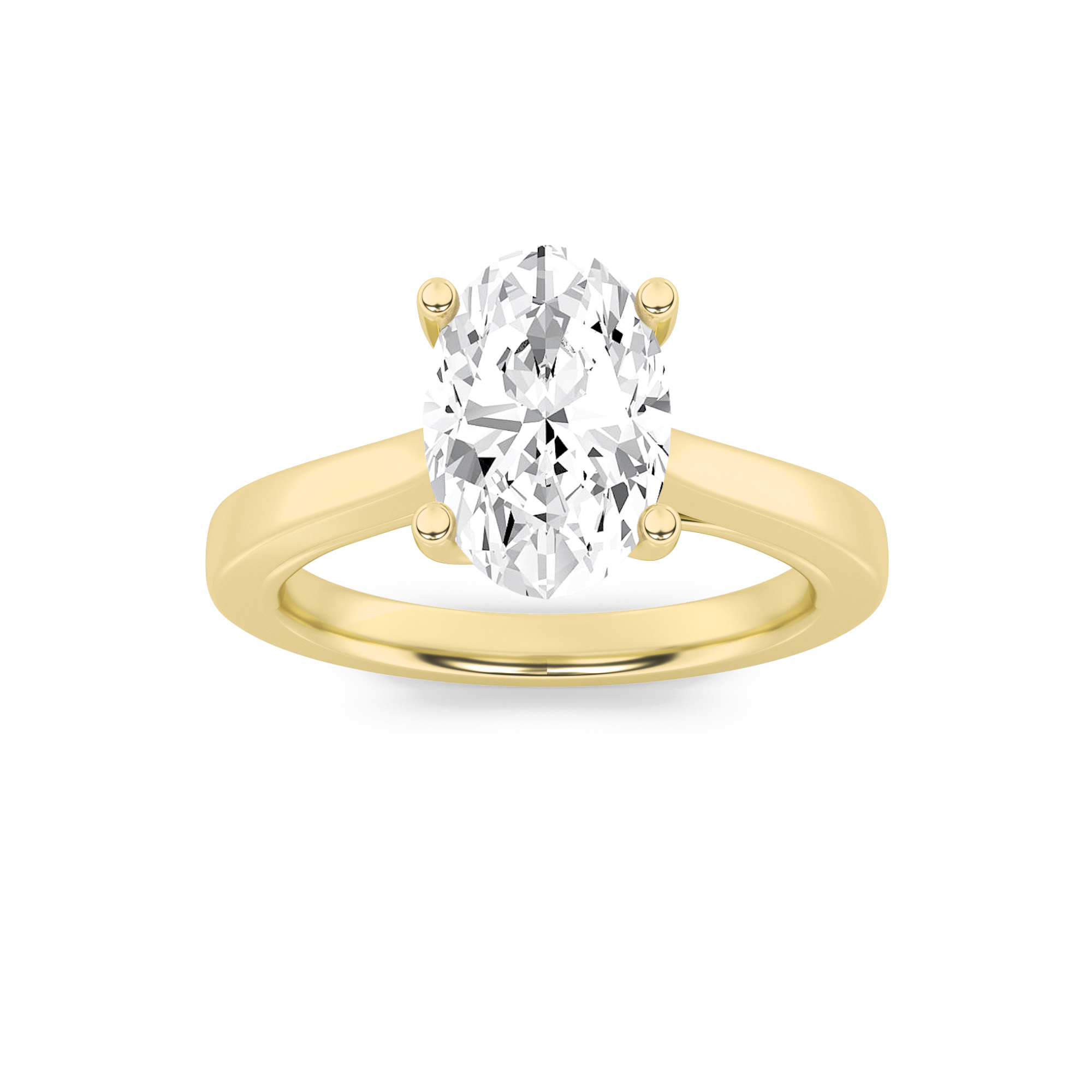 3.00 CT Oval Diamond Ring in 14K Yellow Gold