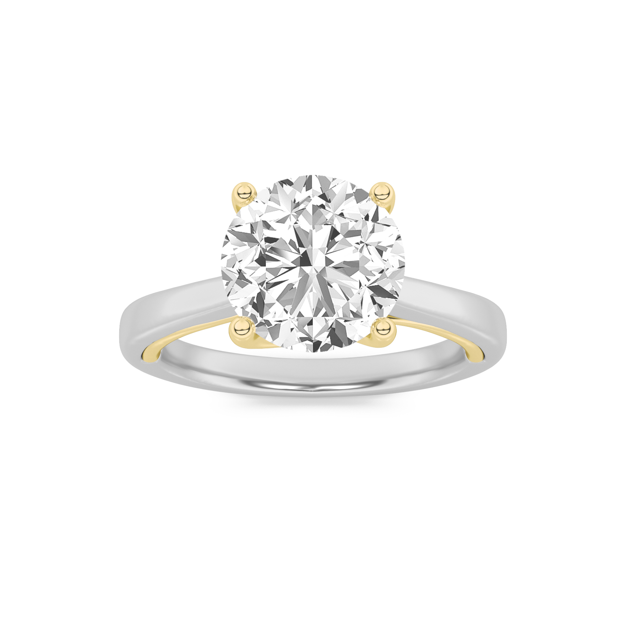 1.00 CT Round Diamond Ring in 14K White Gold|14K Yellow Gold
