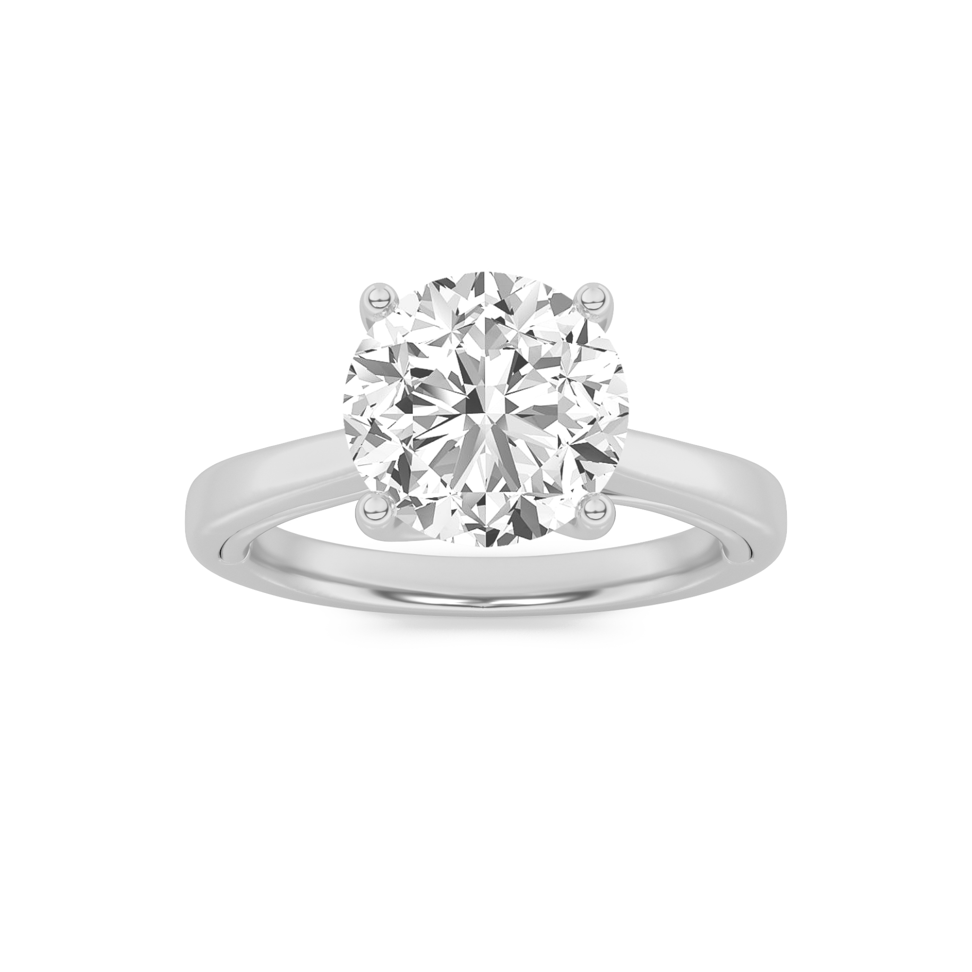 3.00 CT Round Diamond Ring in 14K White Gold