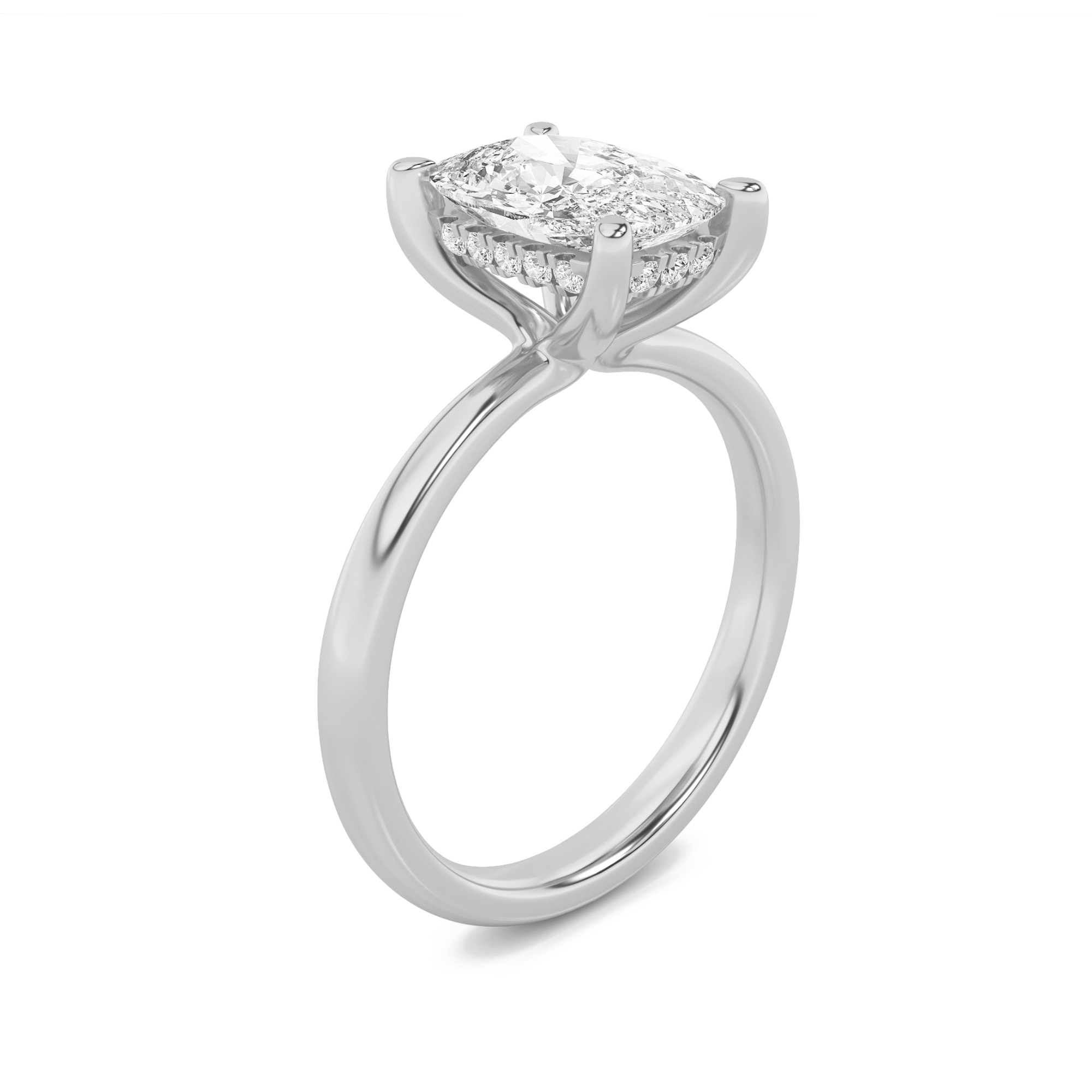 Hidden Halo Round Solitaire Ring view 3