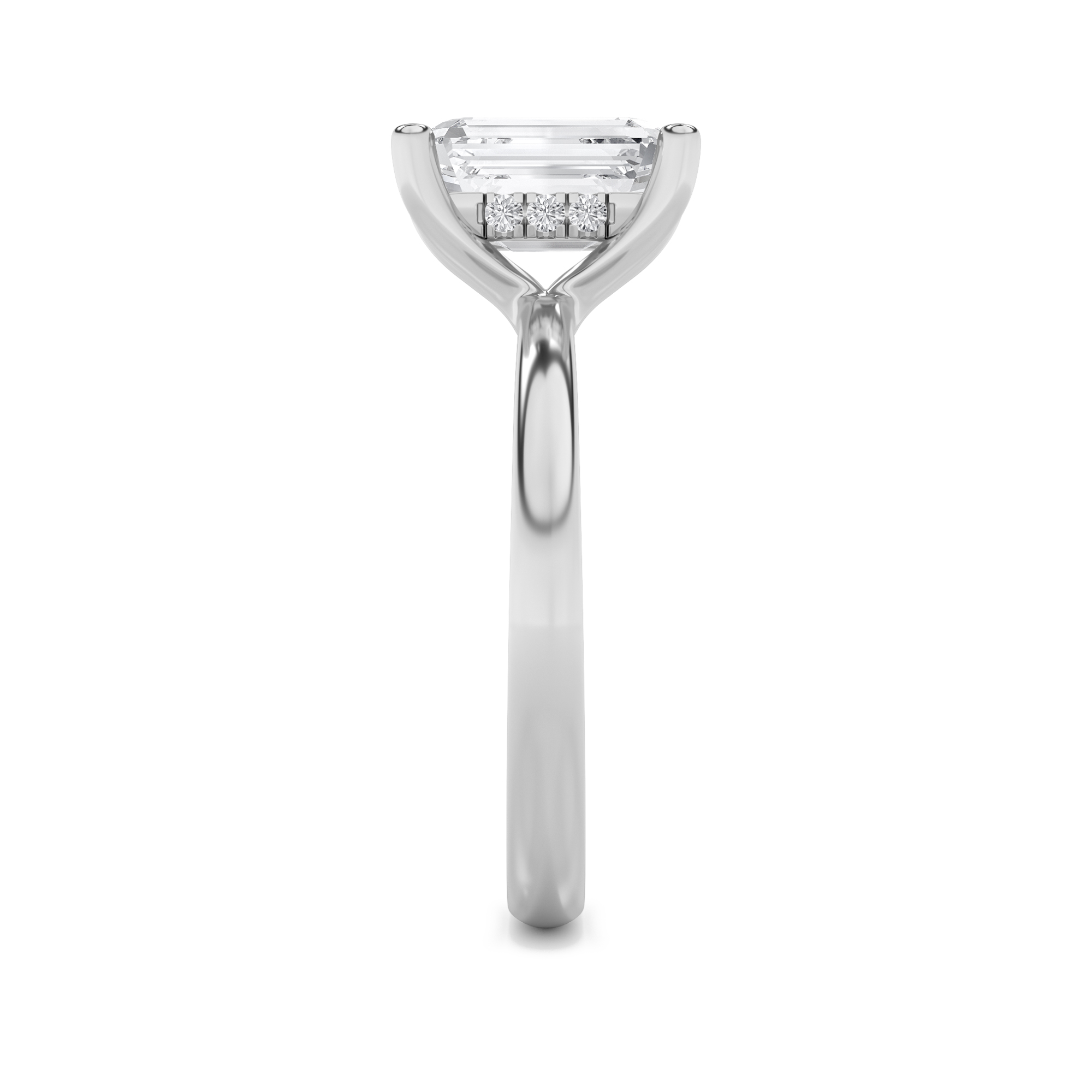 Hidden Halo Round Solitaire Ring view 5