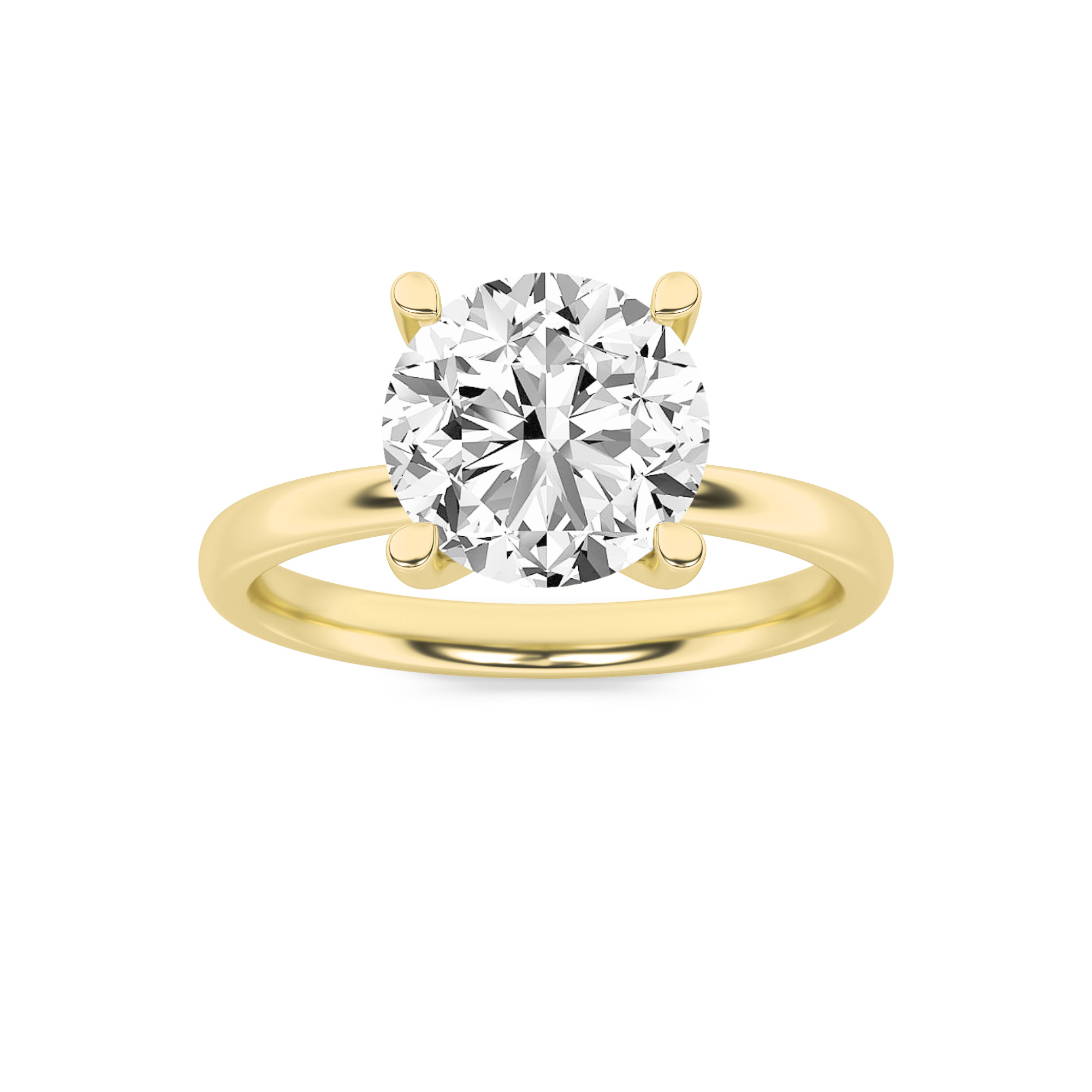2.00 CT Round Diamond Ring in 14K Yellow Gold