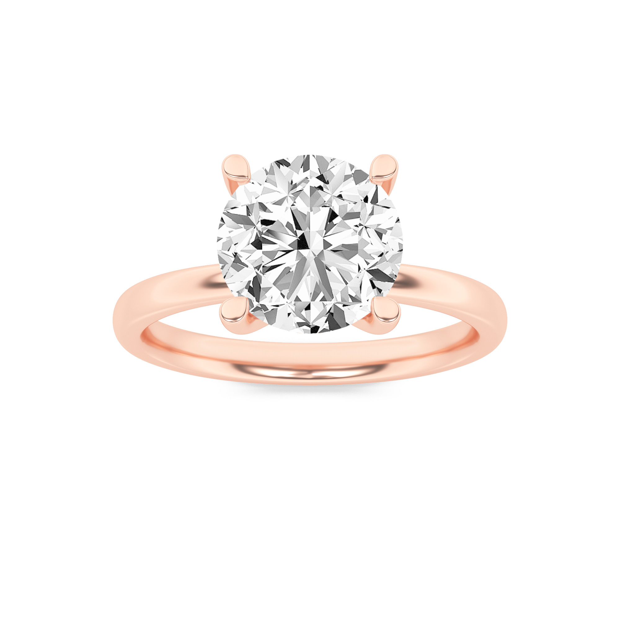 2.00 CT Round Diamond Ring in 14K Rose Gold