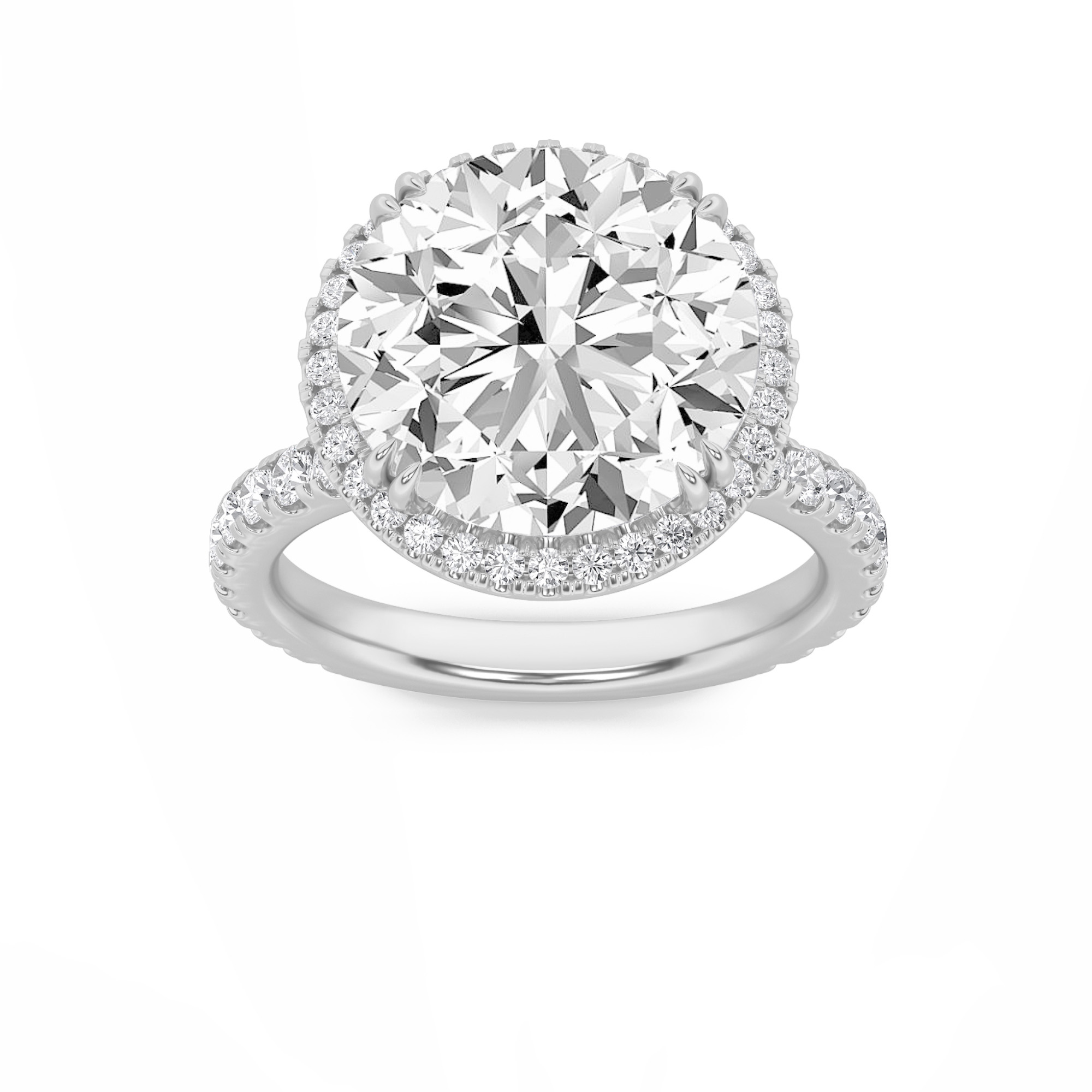 6.00 CT Round Diamond Ring in 14K White Gold