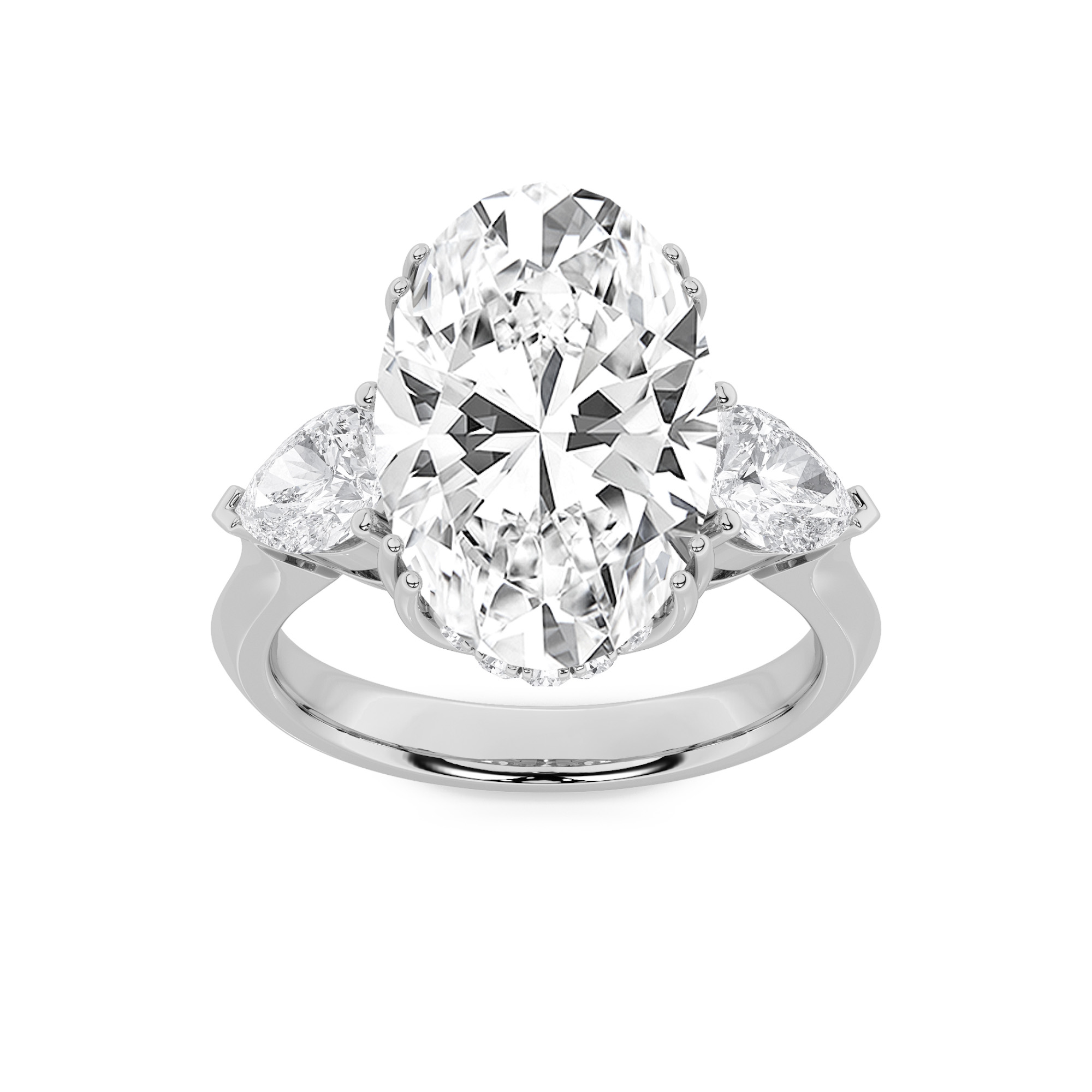 6.50 CT Oval Diamond Ring in 14K White Gold