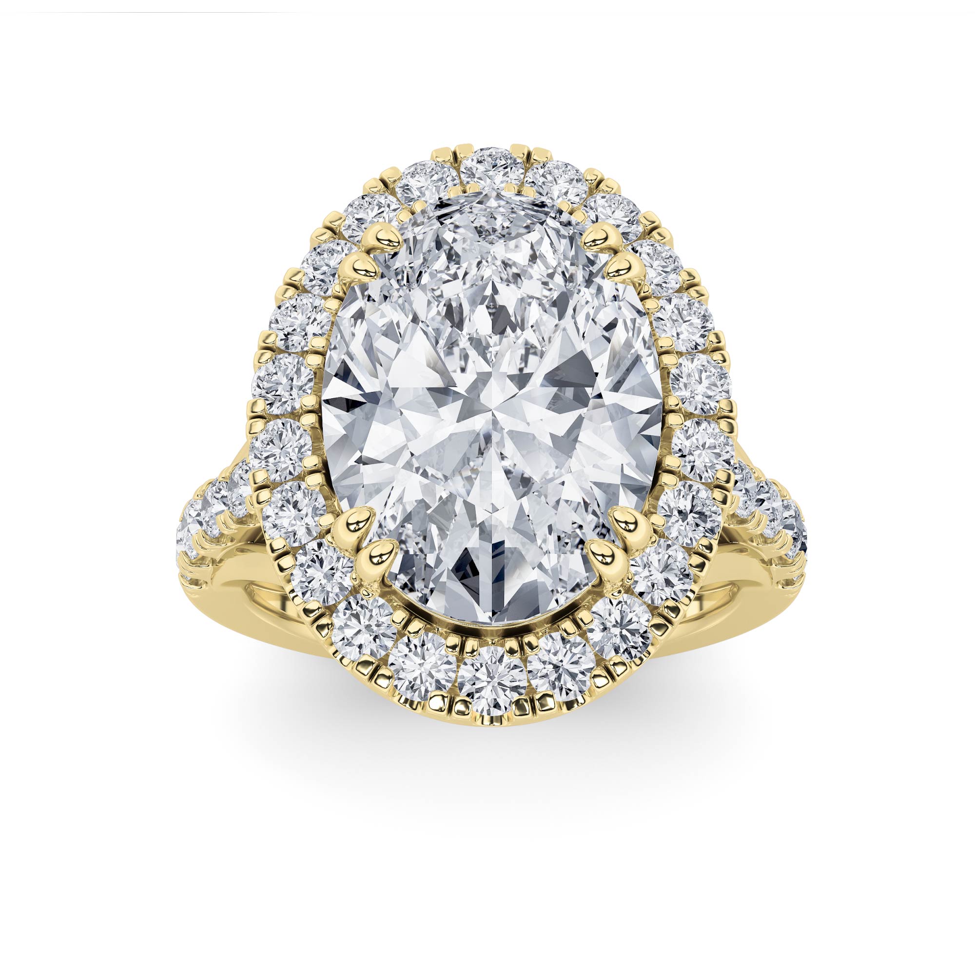 6.00 CT Oval Diamond Ring in 14K Yellow Gold