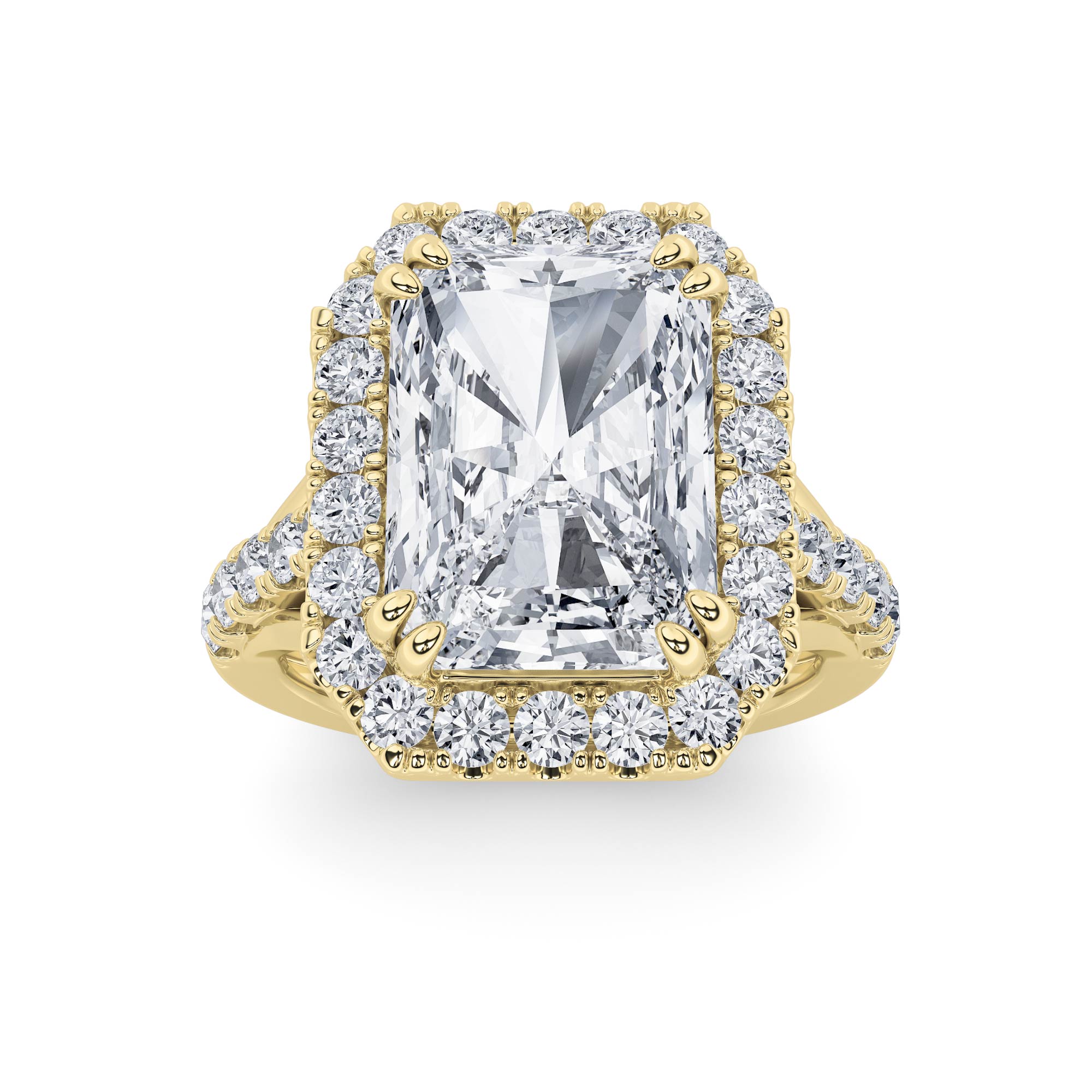 6.00 CT Radiant Diamond Ring in 14K Yellow Gold