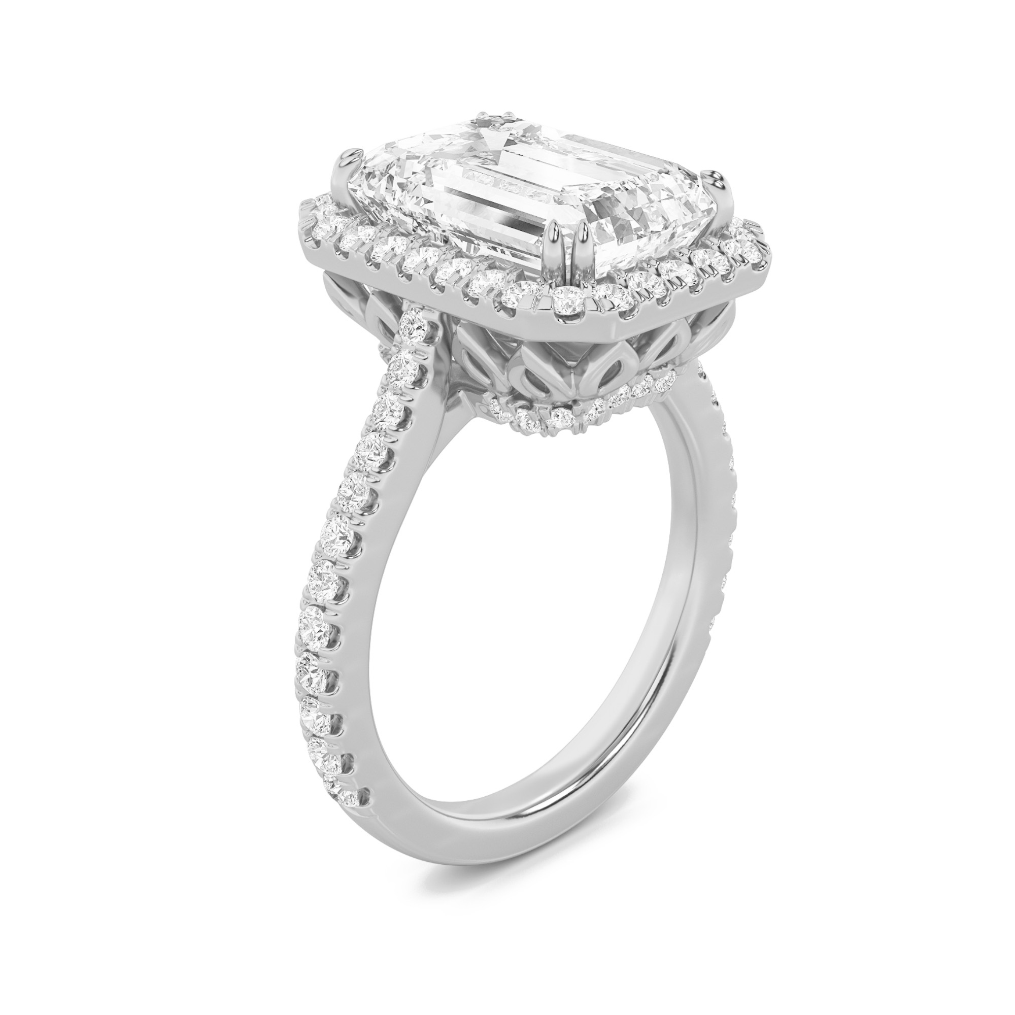 6.00 CT Radiant Diamond Ring in 14K White Gold