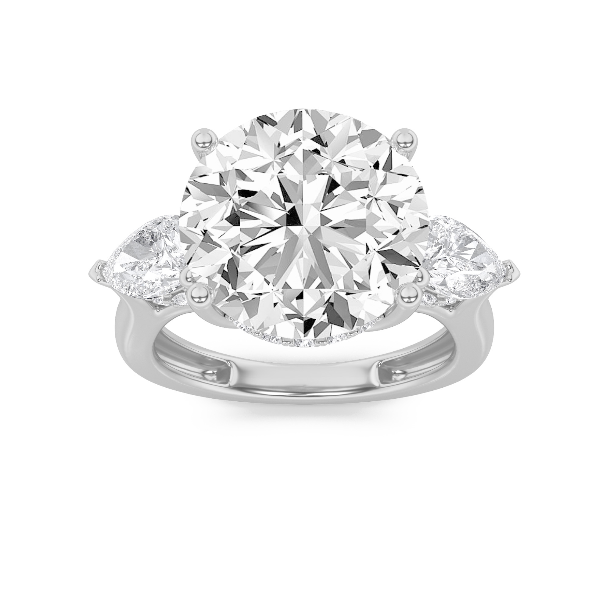 7.25 CT Round Diamond Ring in 14K White Gold