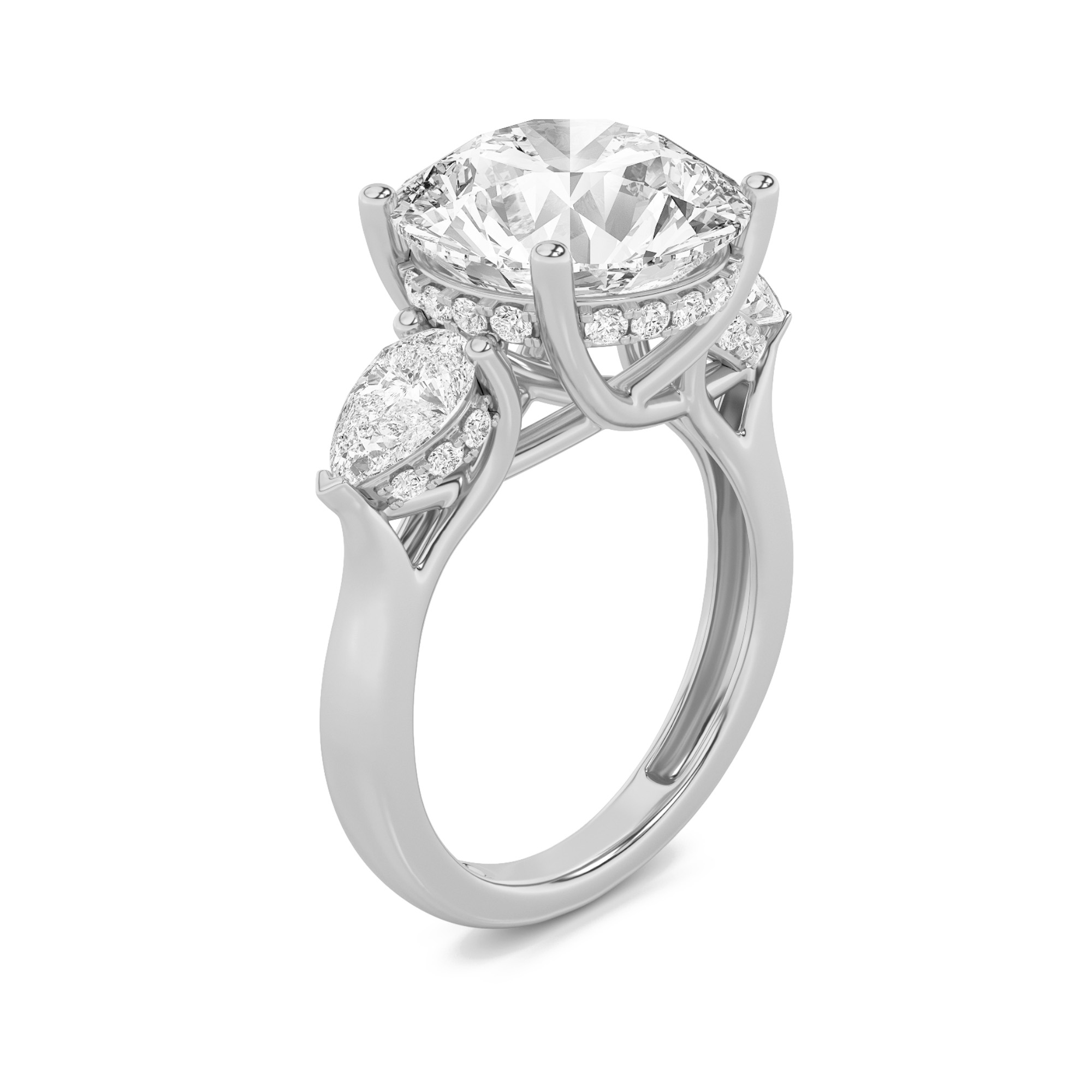 0.00 CT Diamond Ring in 14K White Gold