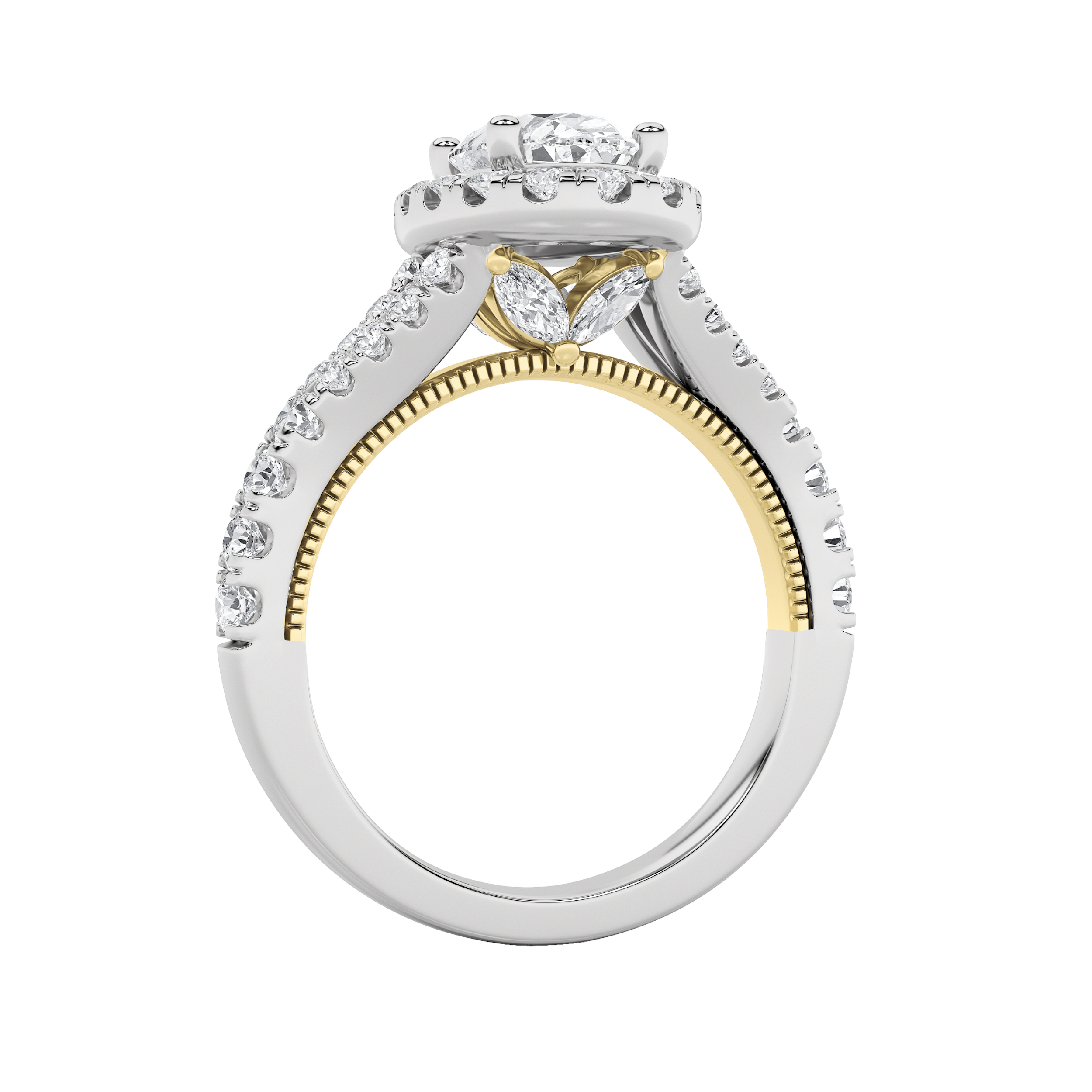 Knife Edge Shank Oval Solitaire Engagement Ring view 5