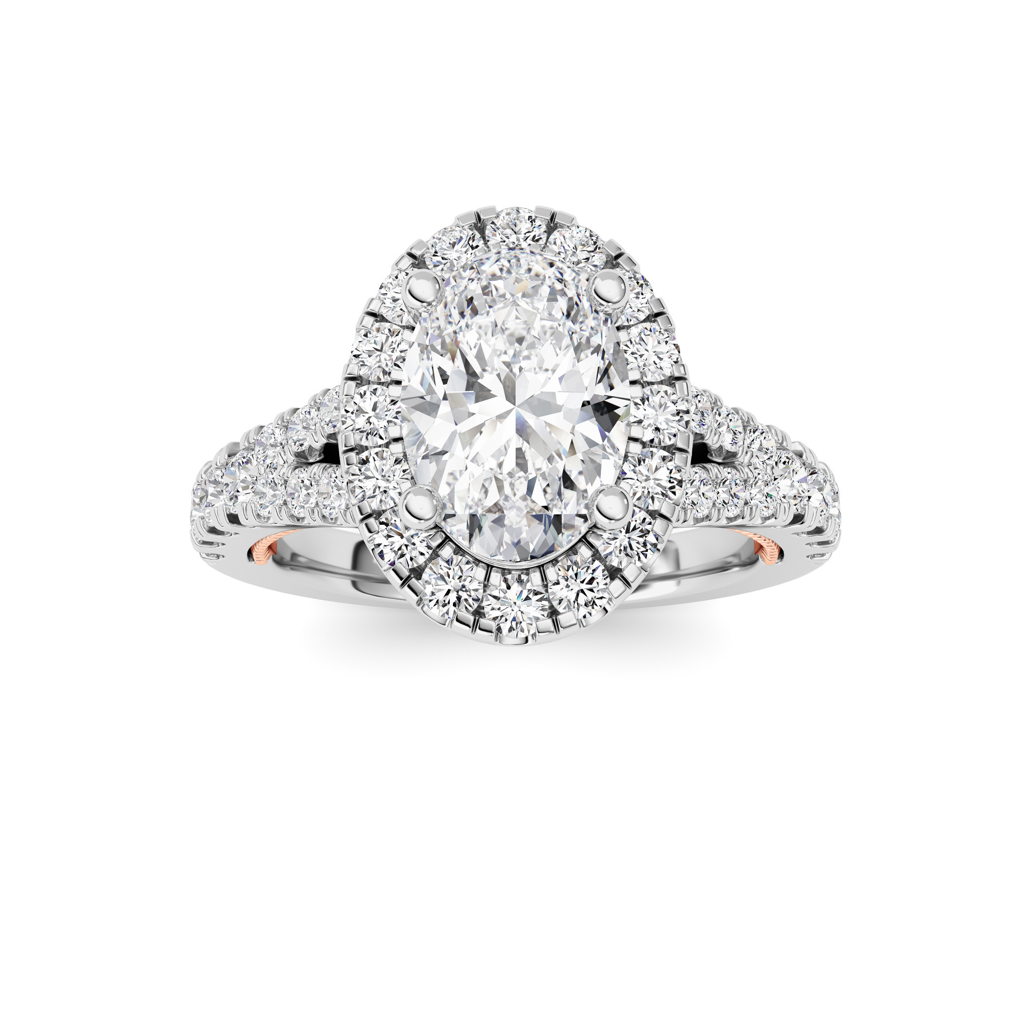 2.50 CT Diamond Ring in 14K White Gold|14K Rose Gold