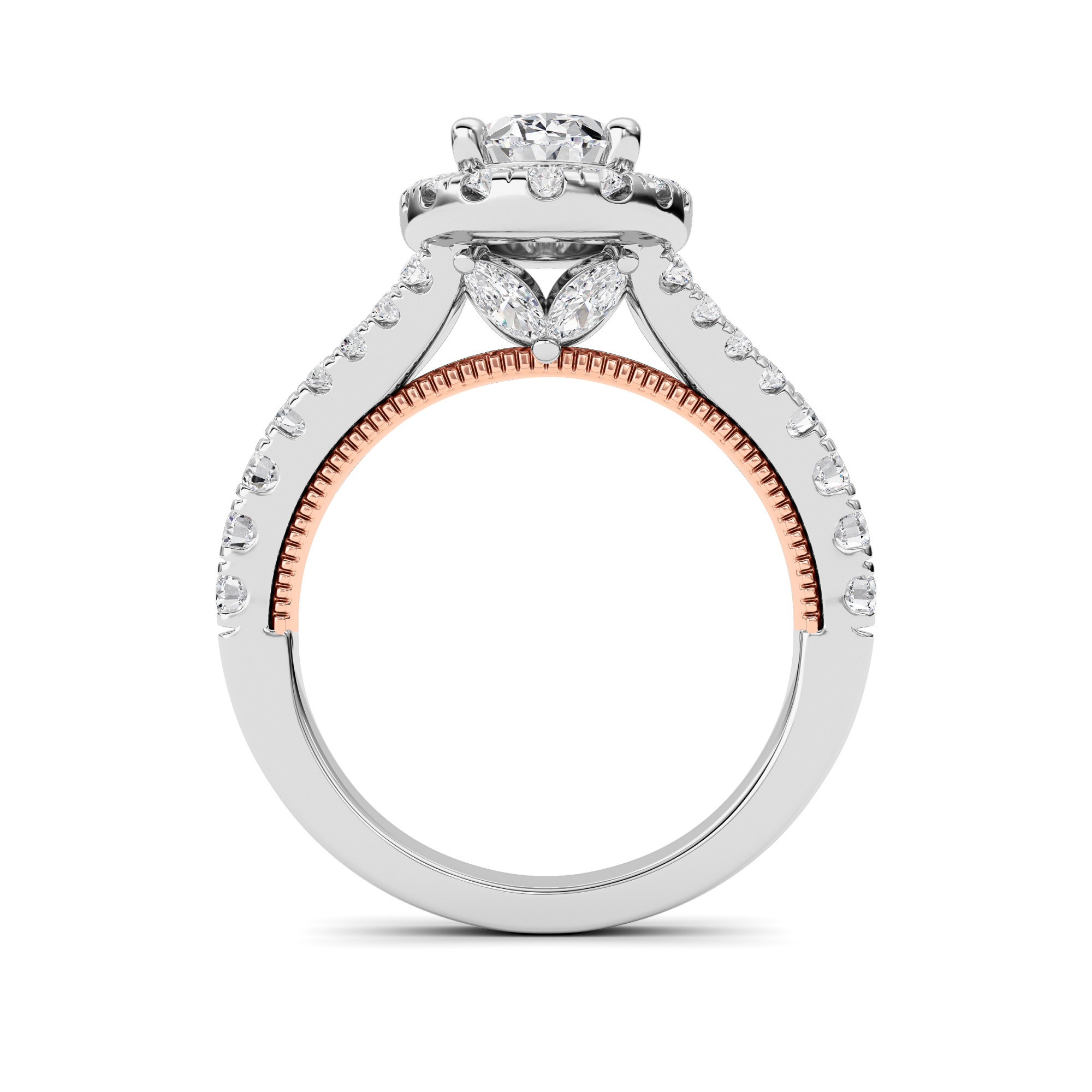 Knife Edge Shank Oval Solitaire Engagement Ring view 3