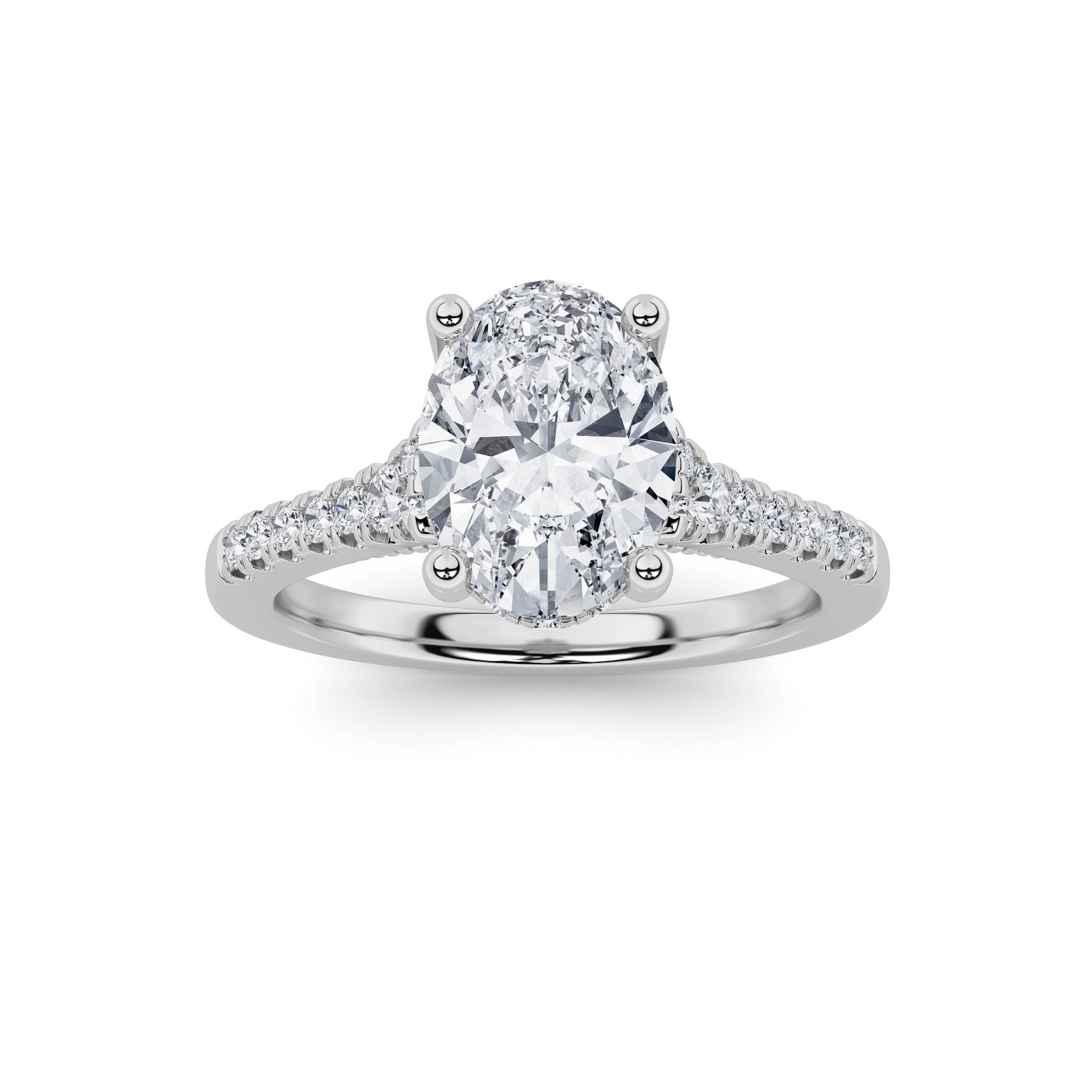 1.50 CT Oval Diamond Ring in 14K White Gold|14K Rose Gold