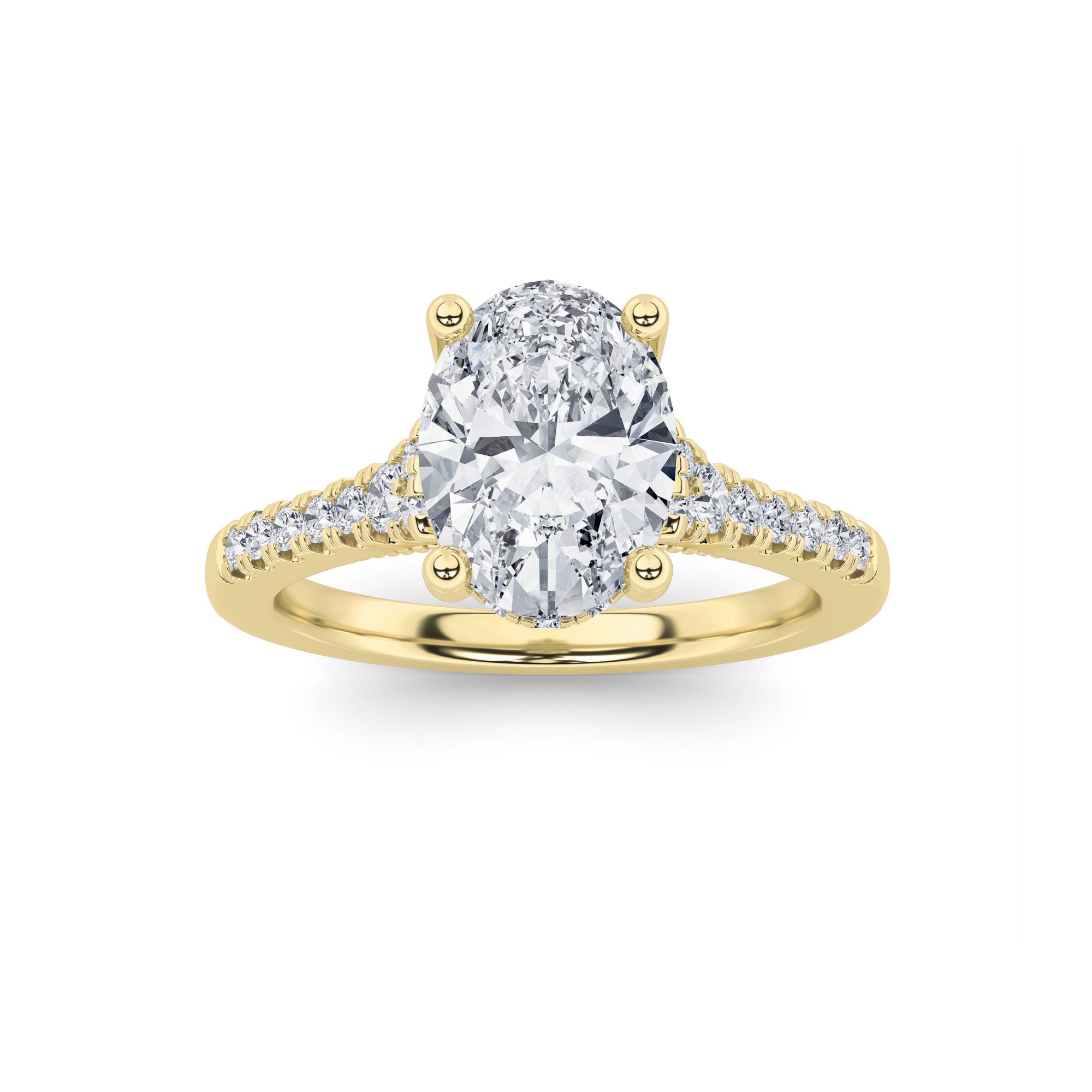 1.50 CT Oval Diamond Ring in 14K Yellow Gold|14K White Gold