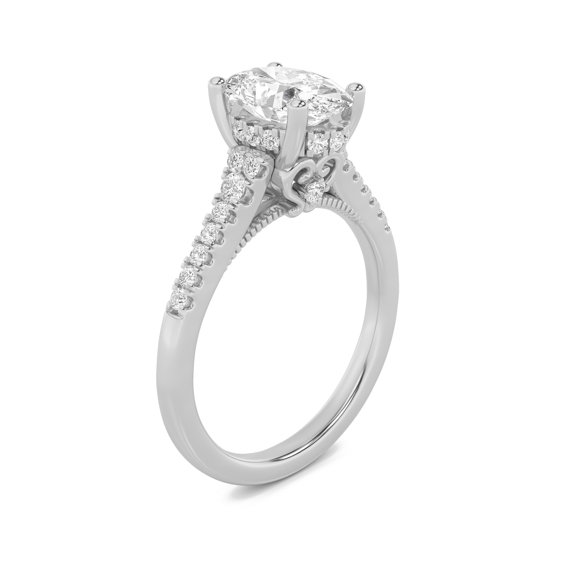 0.00 CT Diamond Ring in 14K White Gold