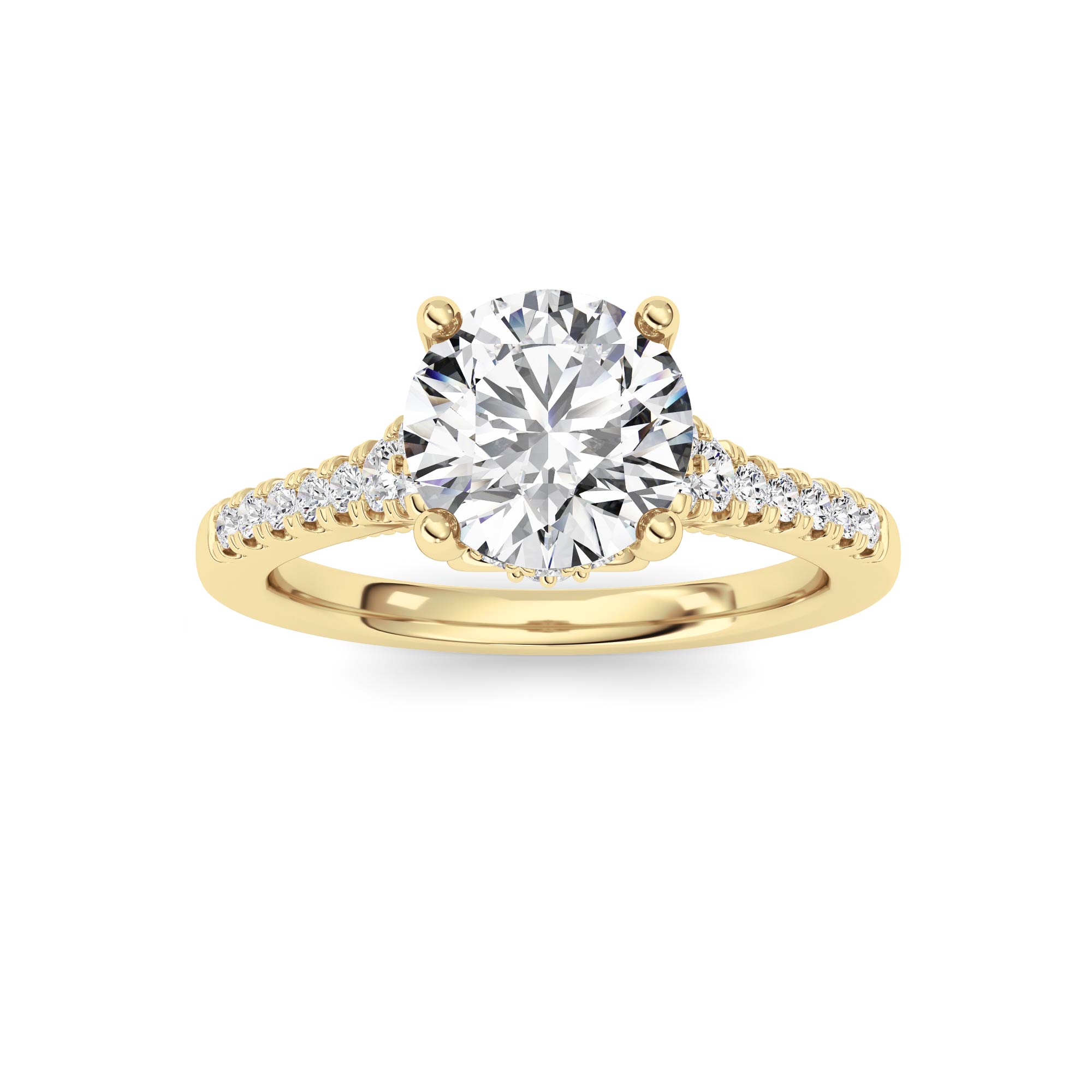 1.50 CT Round Diamond Ring in 14K Yellow Gold