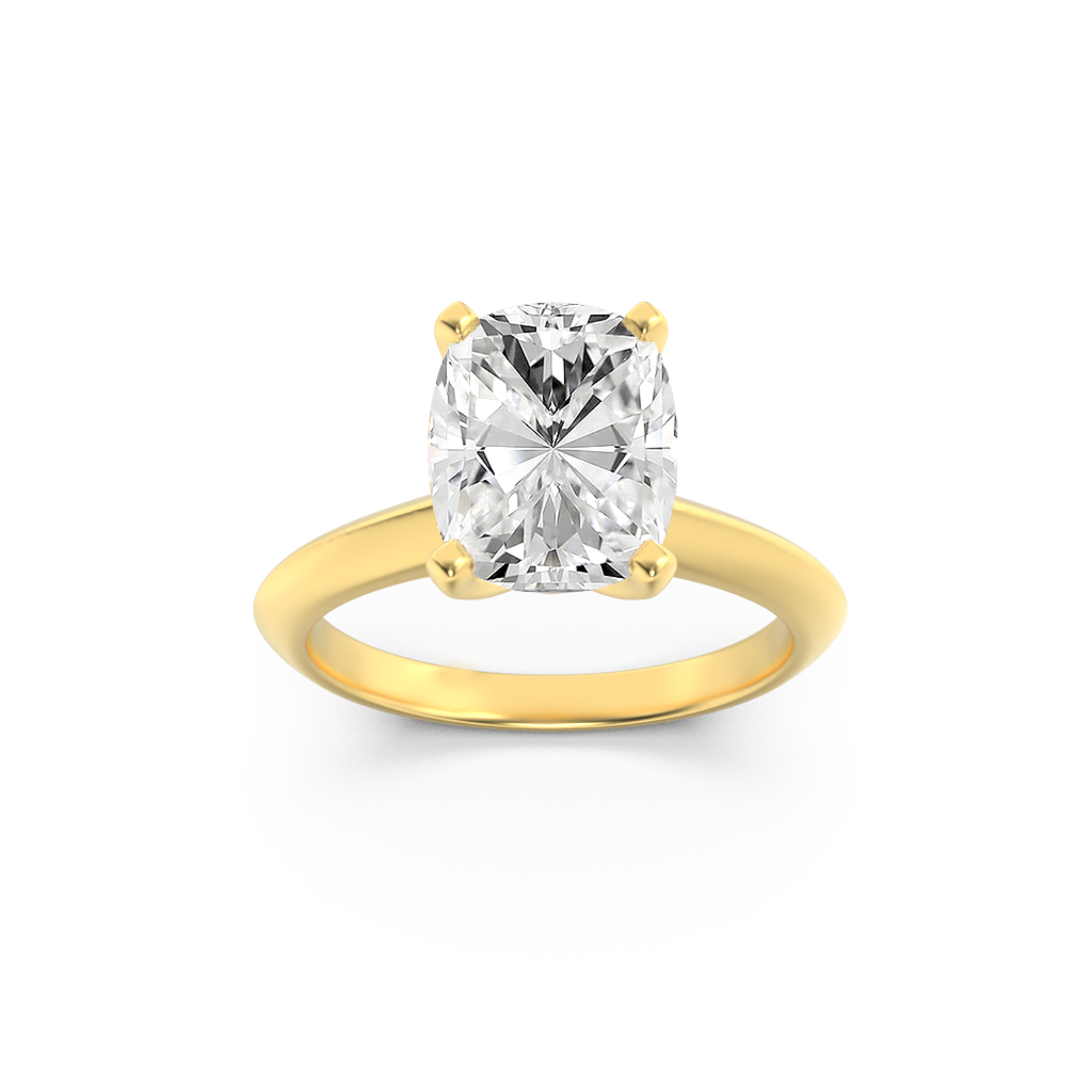 1.00 CT Cushion Diamond Ring in 14K Yellow Gold