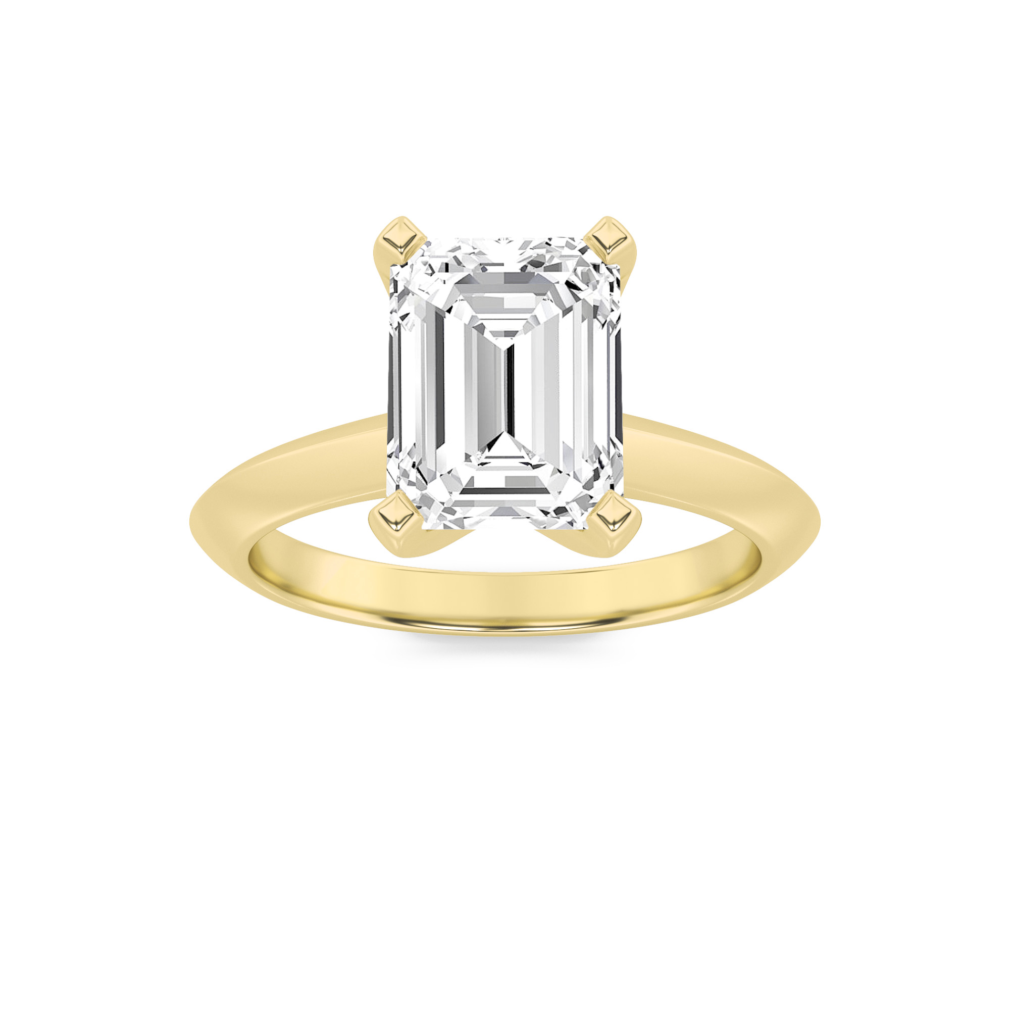 2.50 CT Emerald Diamond Ring in 14K Yellow Gold