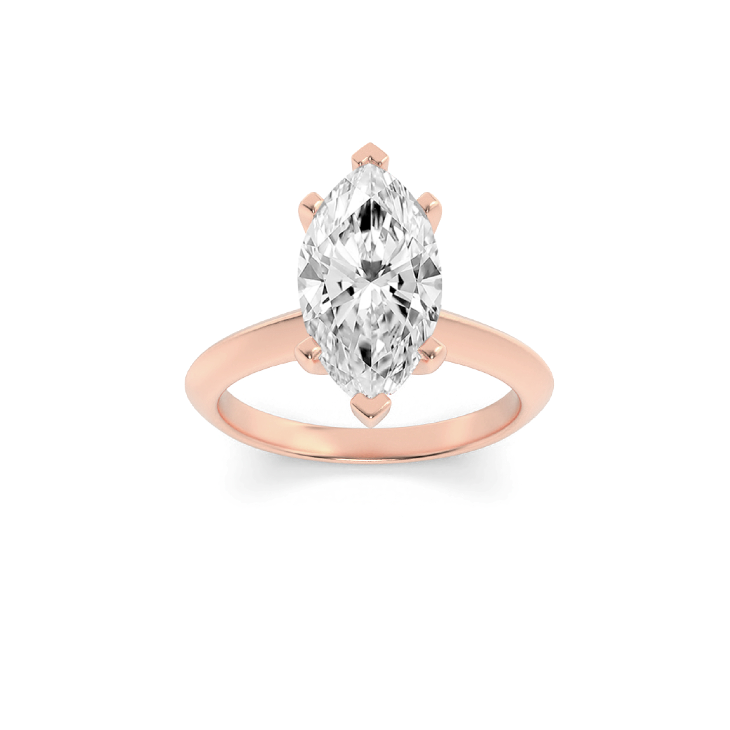 2.00 CT Marquise Diamond Ring in 14K Rose Gold