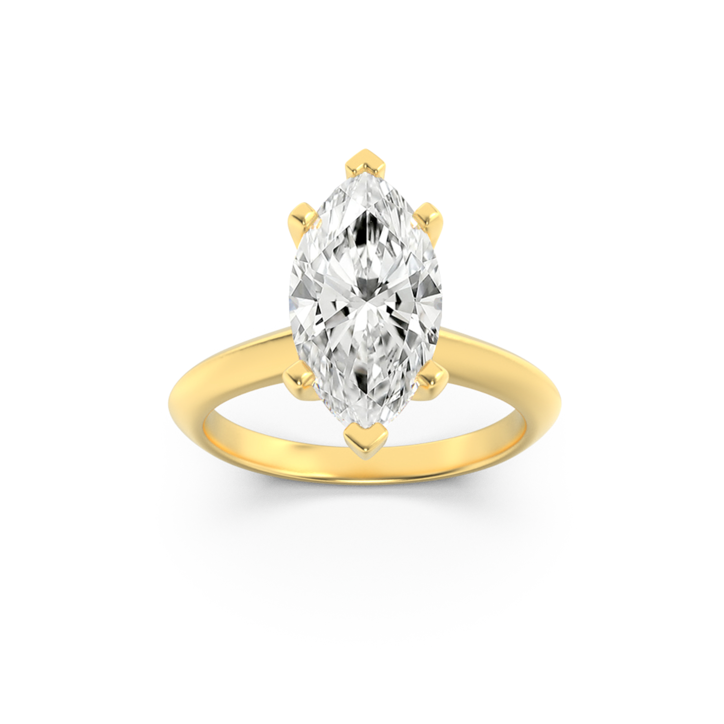 3.00 CT Marquise Diamond Ring in 14K Yellow Gold