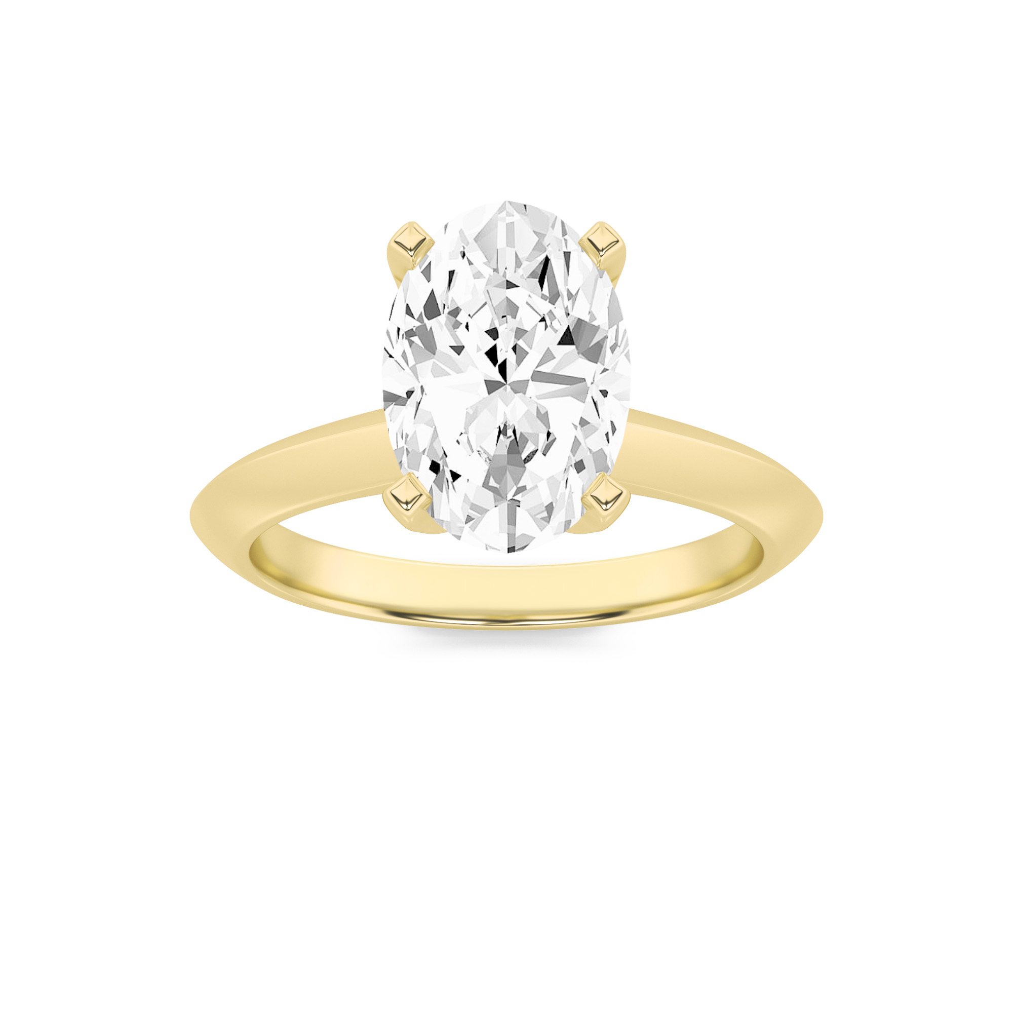 1.00 CT Oval Diamond Ring in 14K Yellow Gold