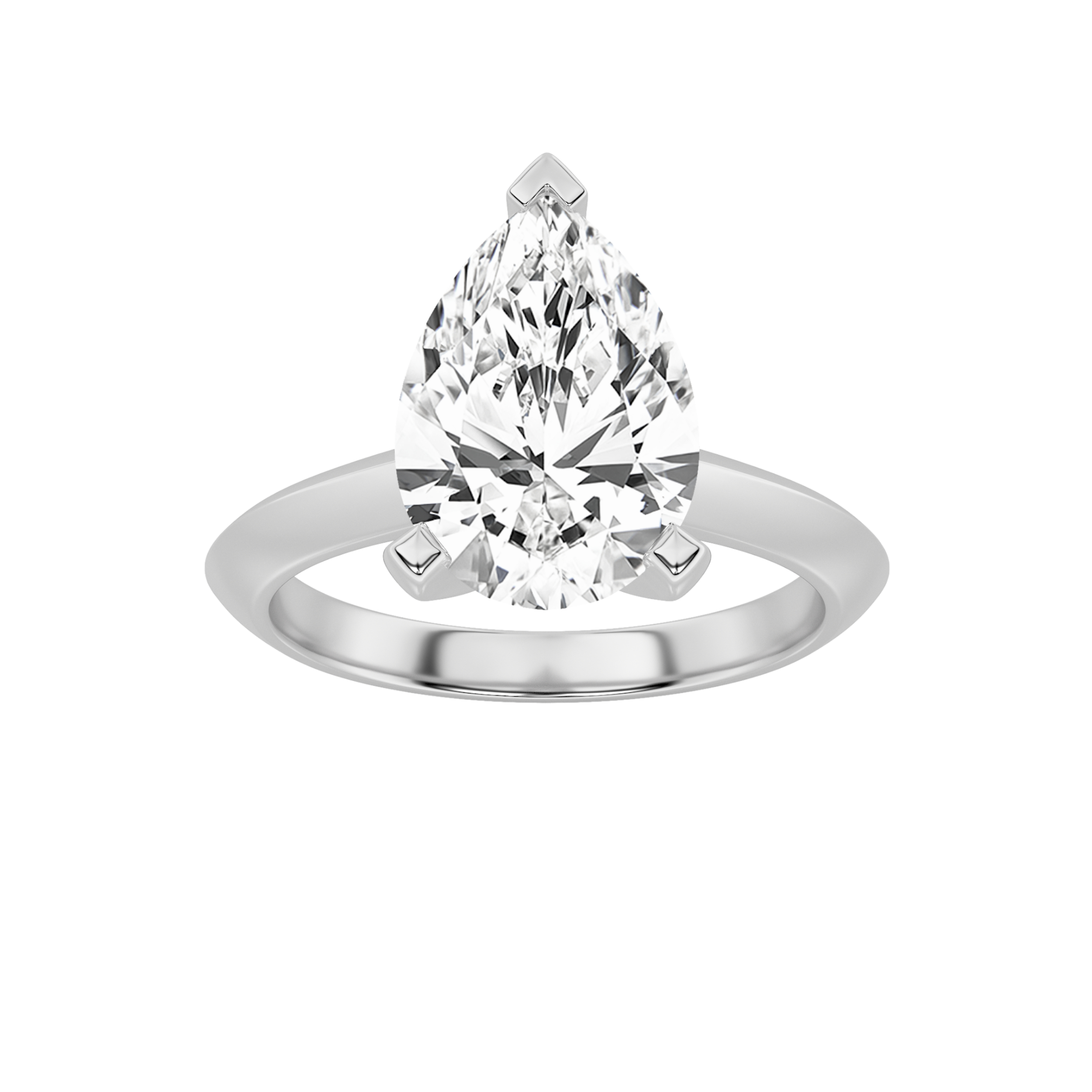 1.00 CT Pear Diamond Ring in 14K White Gold