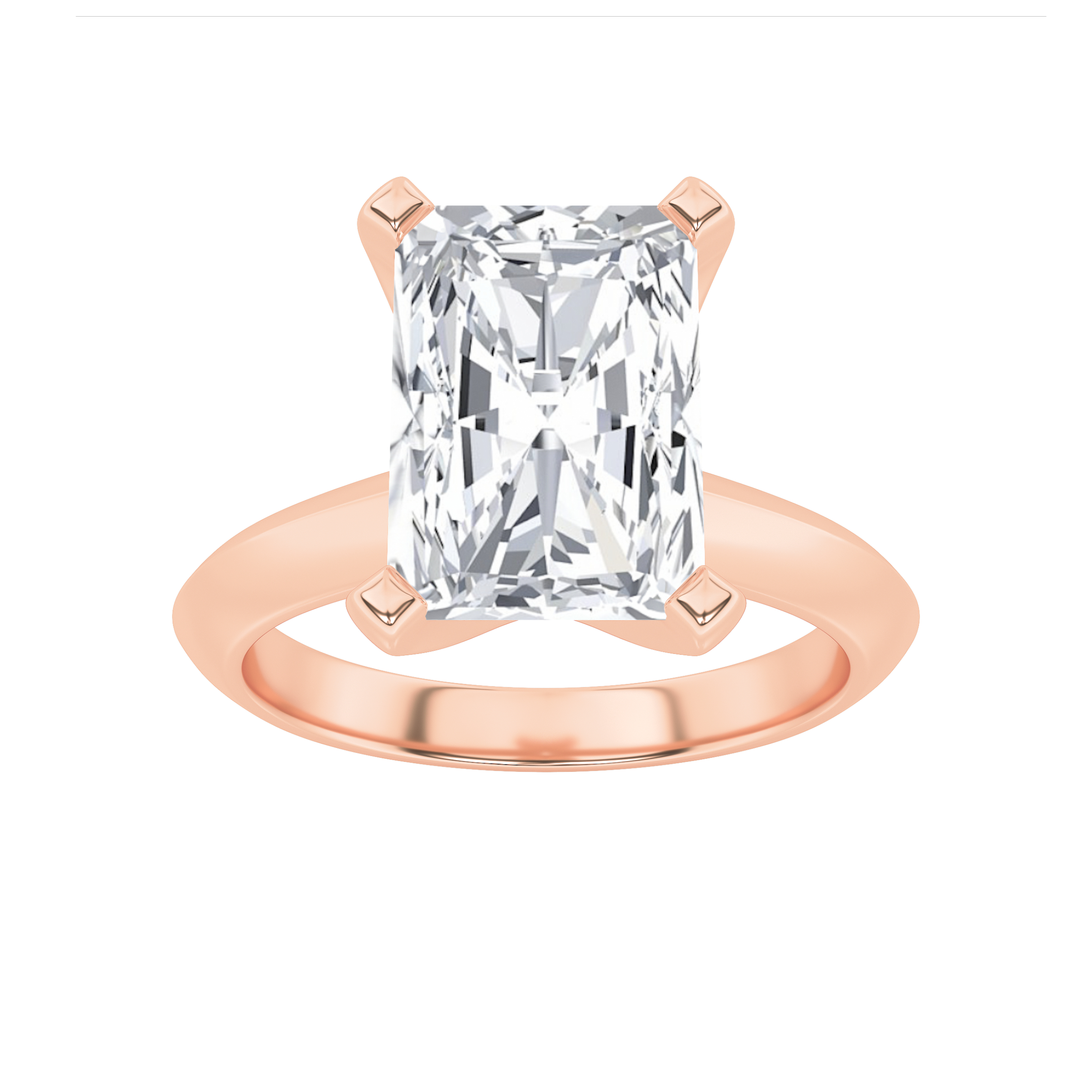 2.00 CT Radiant Diamond Ring in 14K Rose Gold