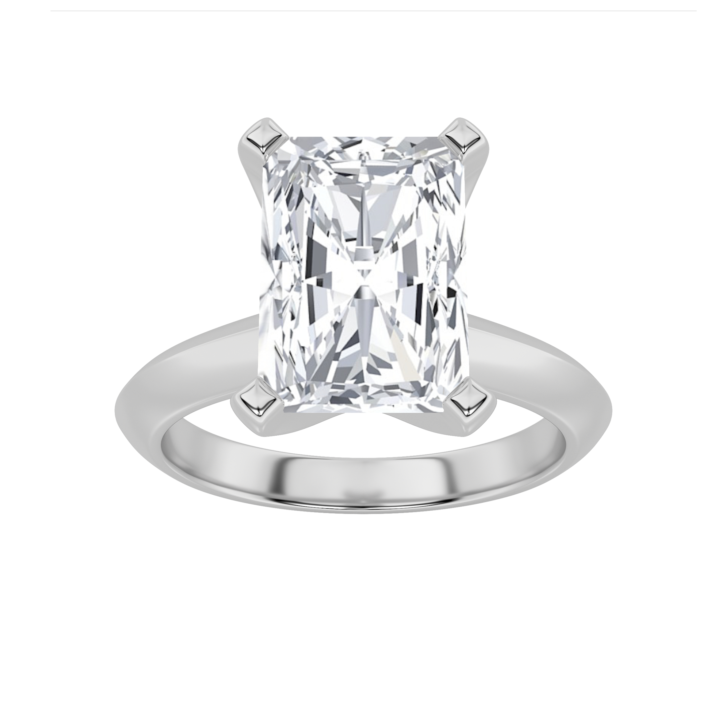 3.00 CT Radiant Diamond Ring in 14K White Gold