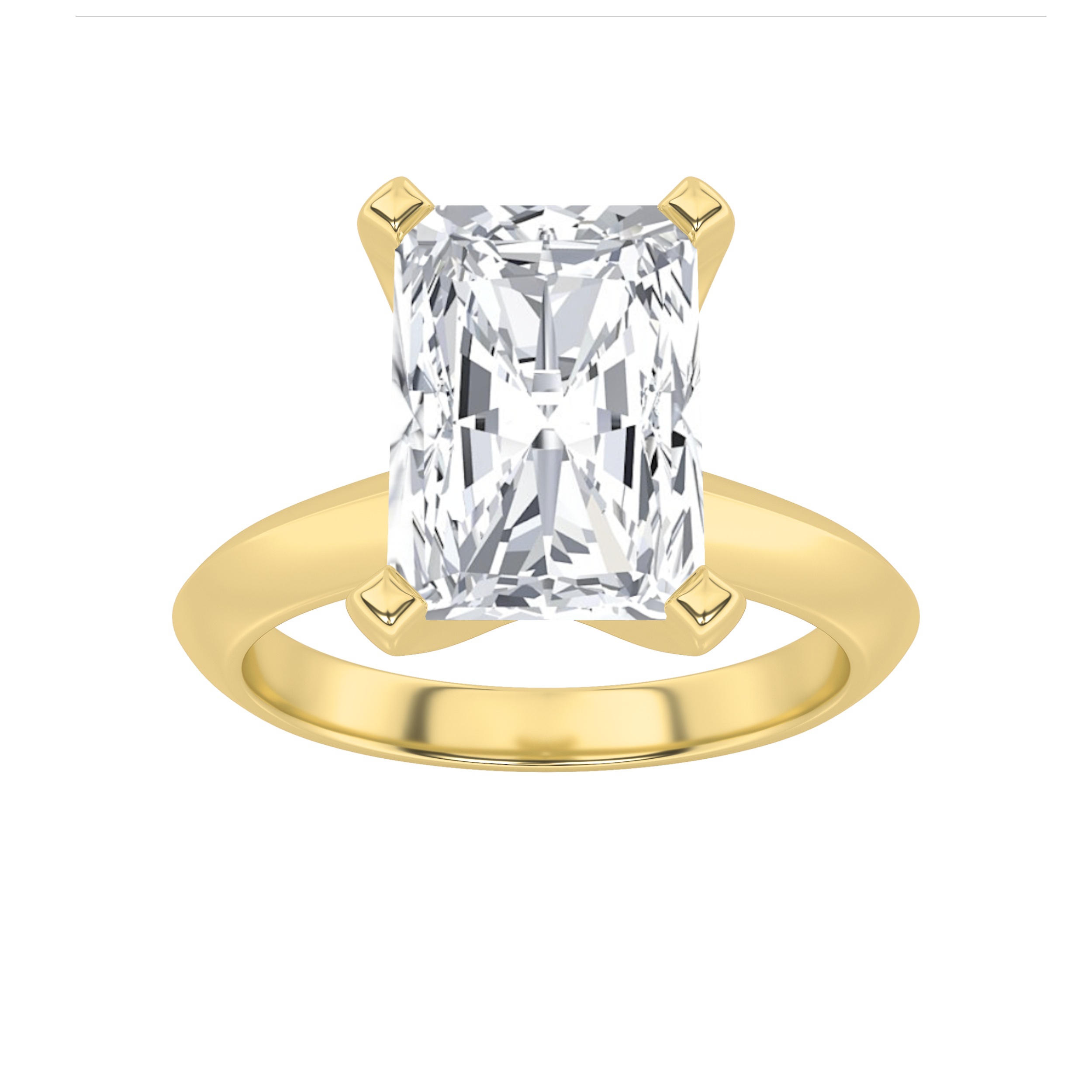 3.00 CT Radiant Diamond Ring in 14K Yellow Gold