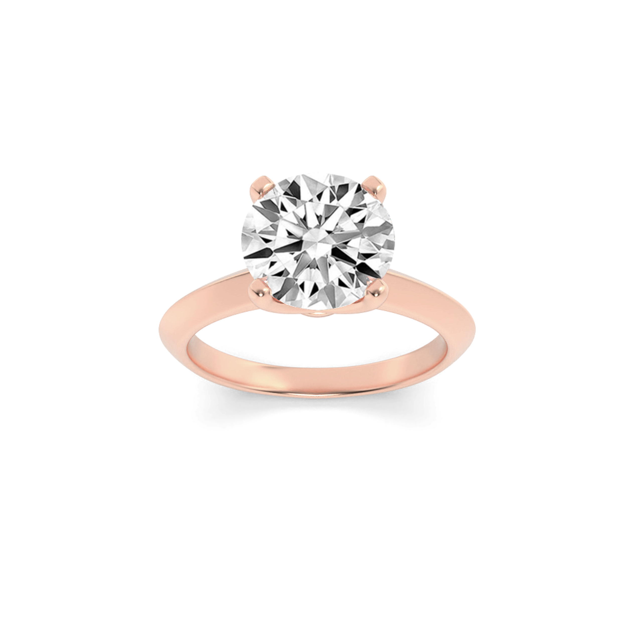 1.00 CT Round Diamond Ring in 14K Rose Gold