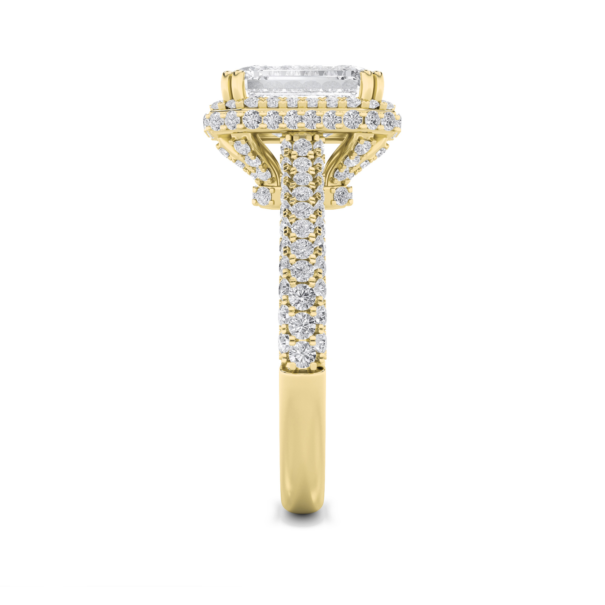 Halo Accented Engagement Ring  with Oval Shaped Lab Grown Diamond (F/VS) in 14K Gold view 5