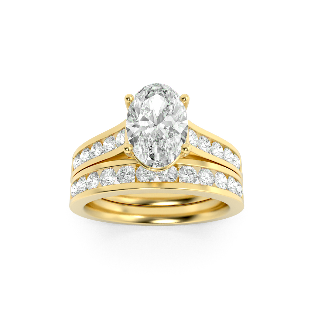 2.00 CT Oval Diamond Ring in 14K Yellow Gold