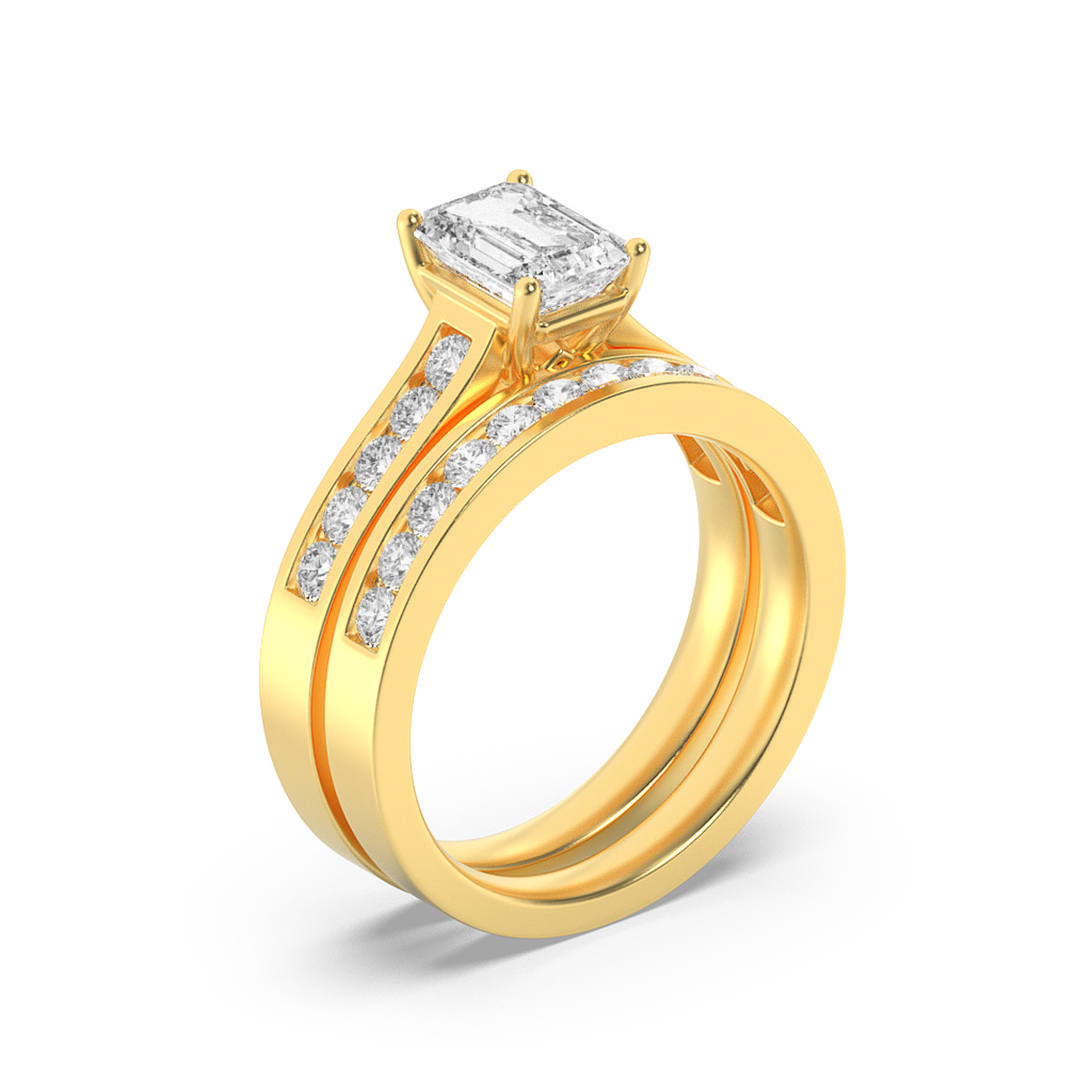 2.00 CT Radiant Diamond Ring in 10K Yellow Gold