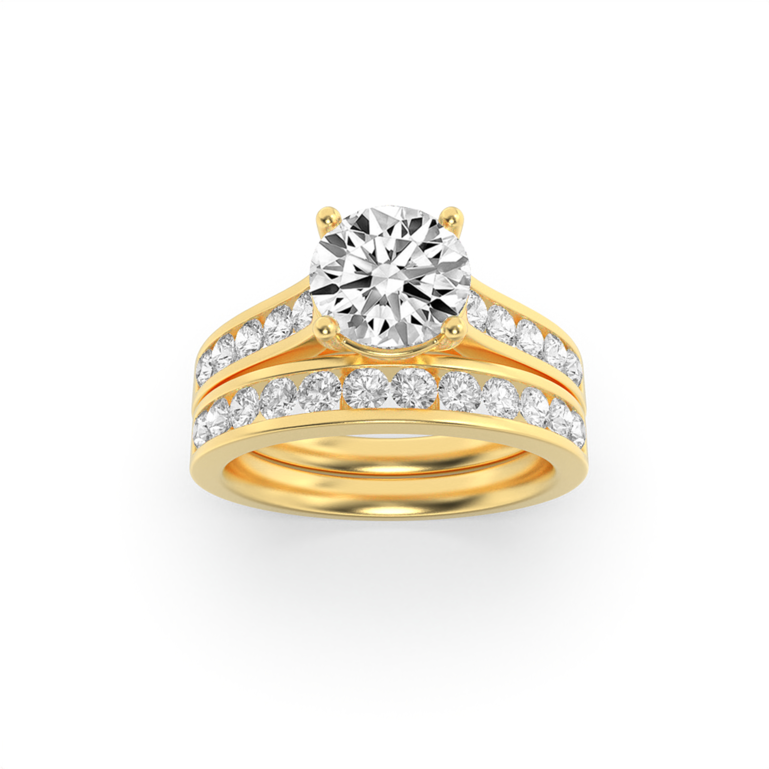2.00 CT Round Diamond Ring in 14K Yellow Gold