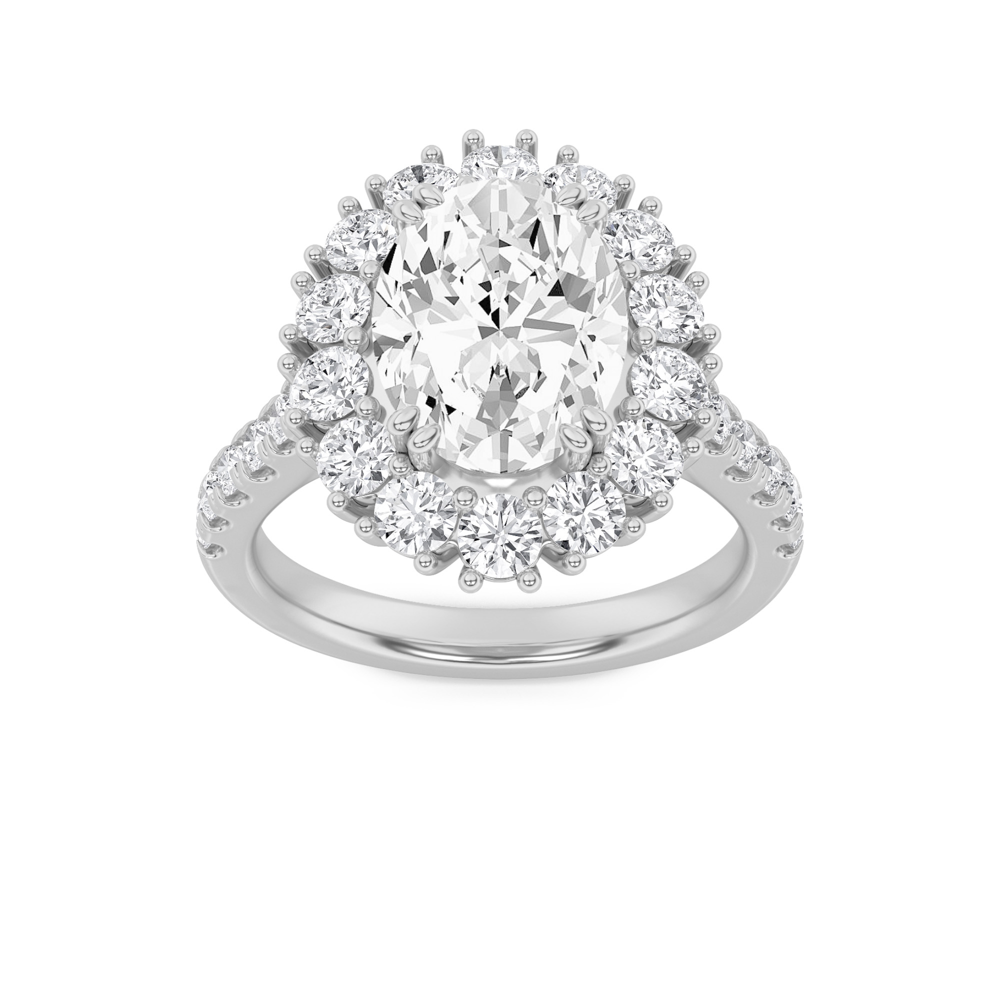 4.00 CT Oval Diamond Ring in 14K White Gold