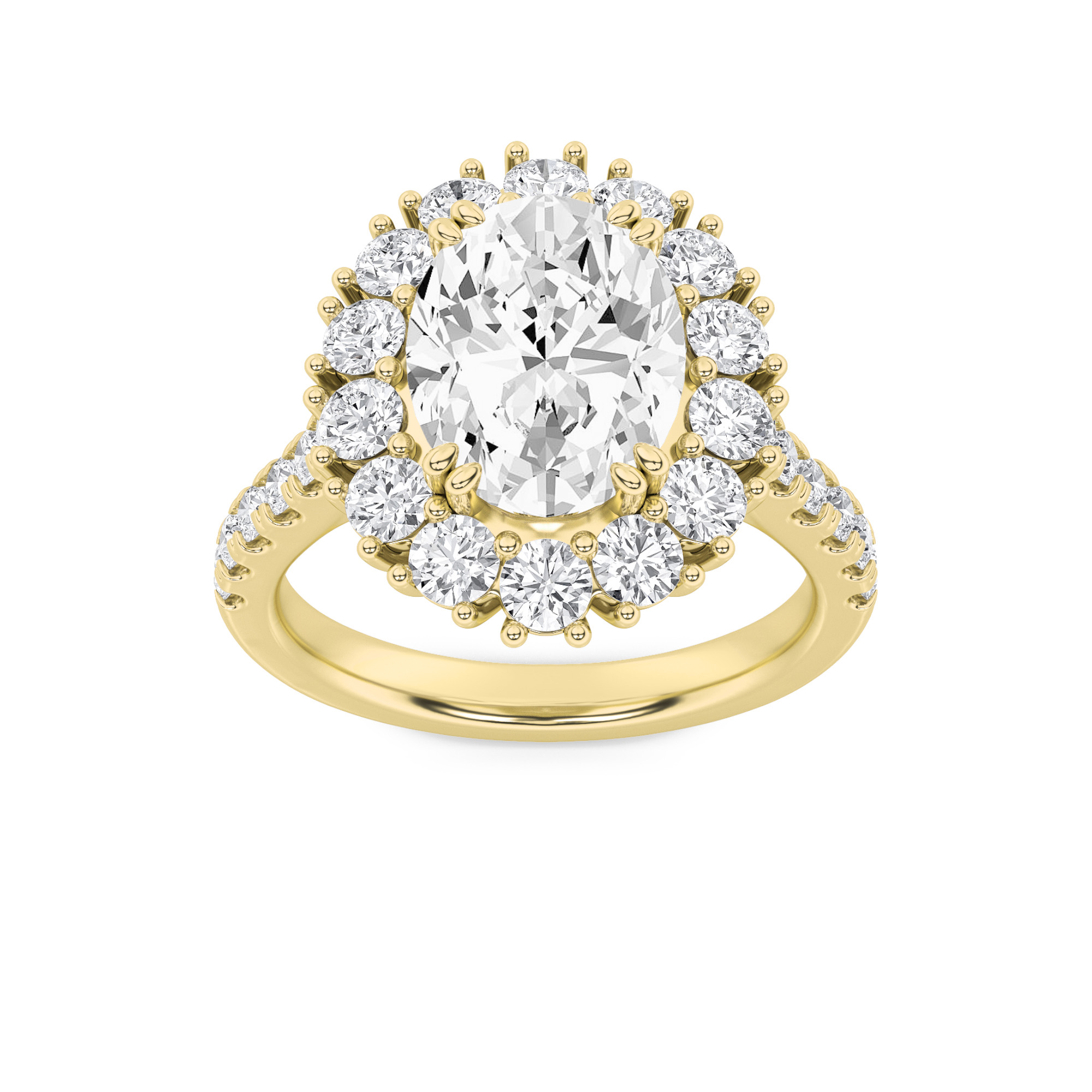 4.00 CT Oval Diamond Ring in 14K Yellow Gold