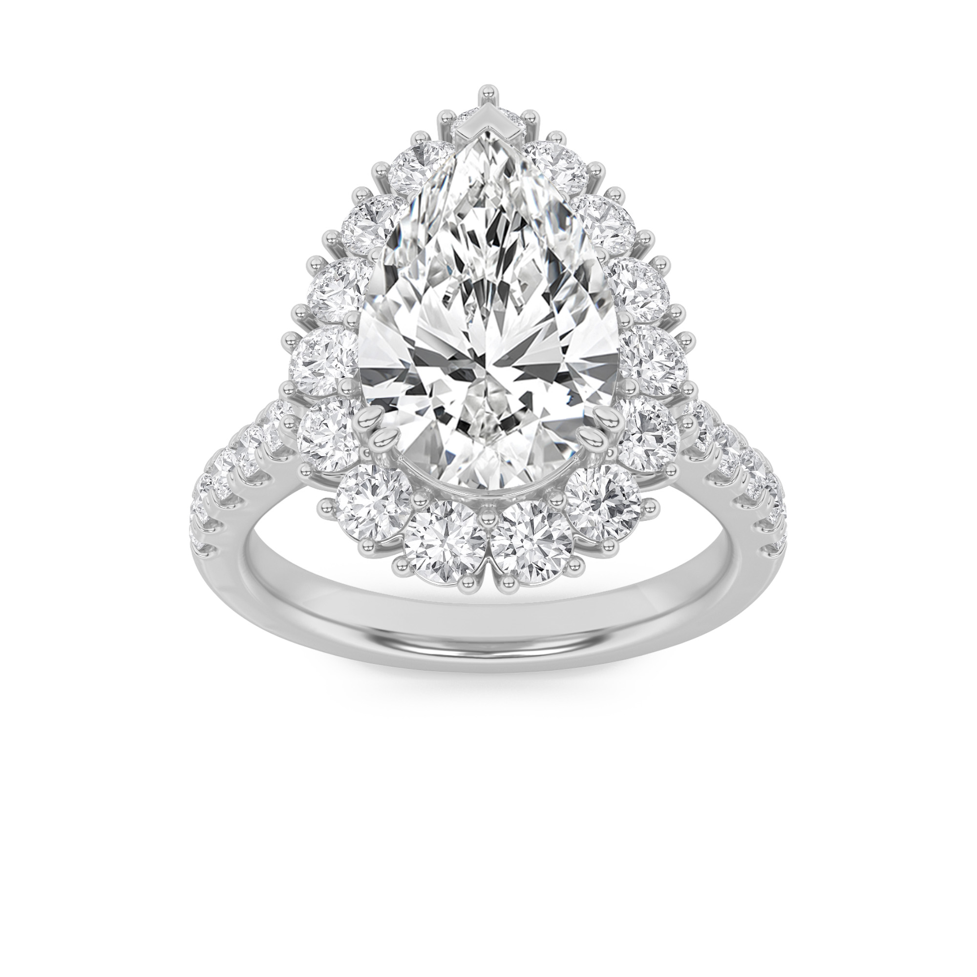 4.00 CT Pear Diamond Ring in 14K White Gold