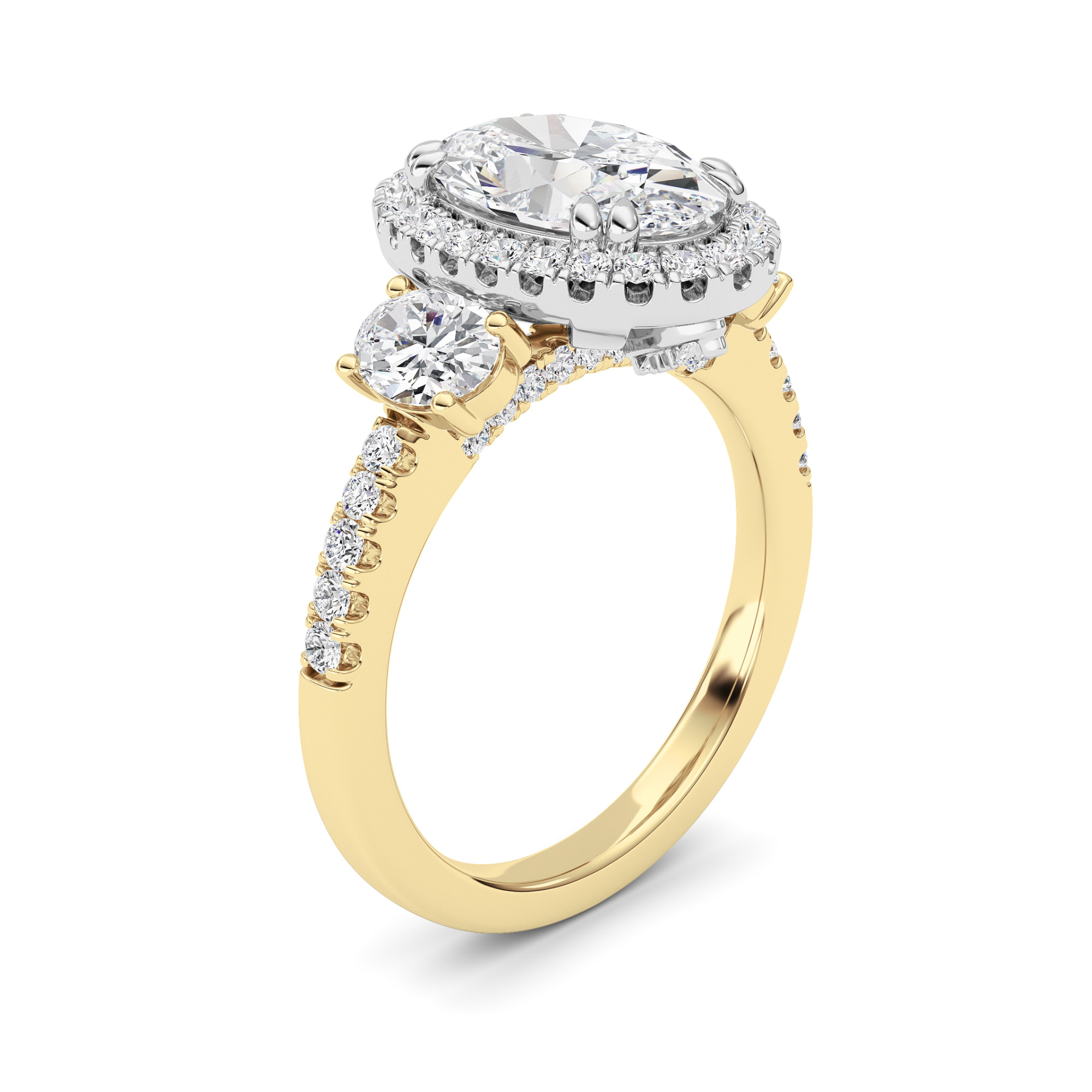 3.00 CT Diamond Ring in 14K Yellow Gold|14K White Gold