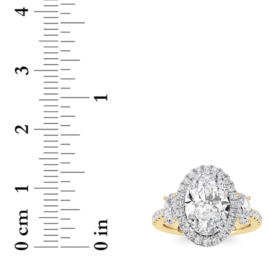 Three Stone Emerald Engagement Ring view 5