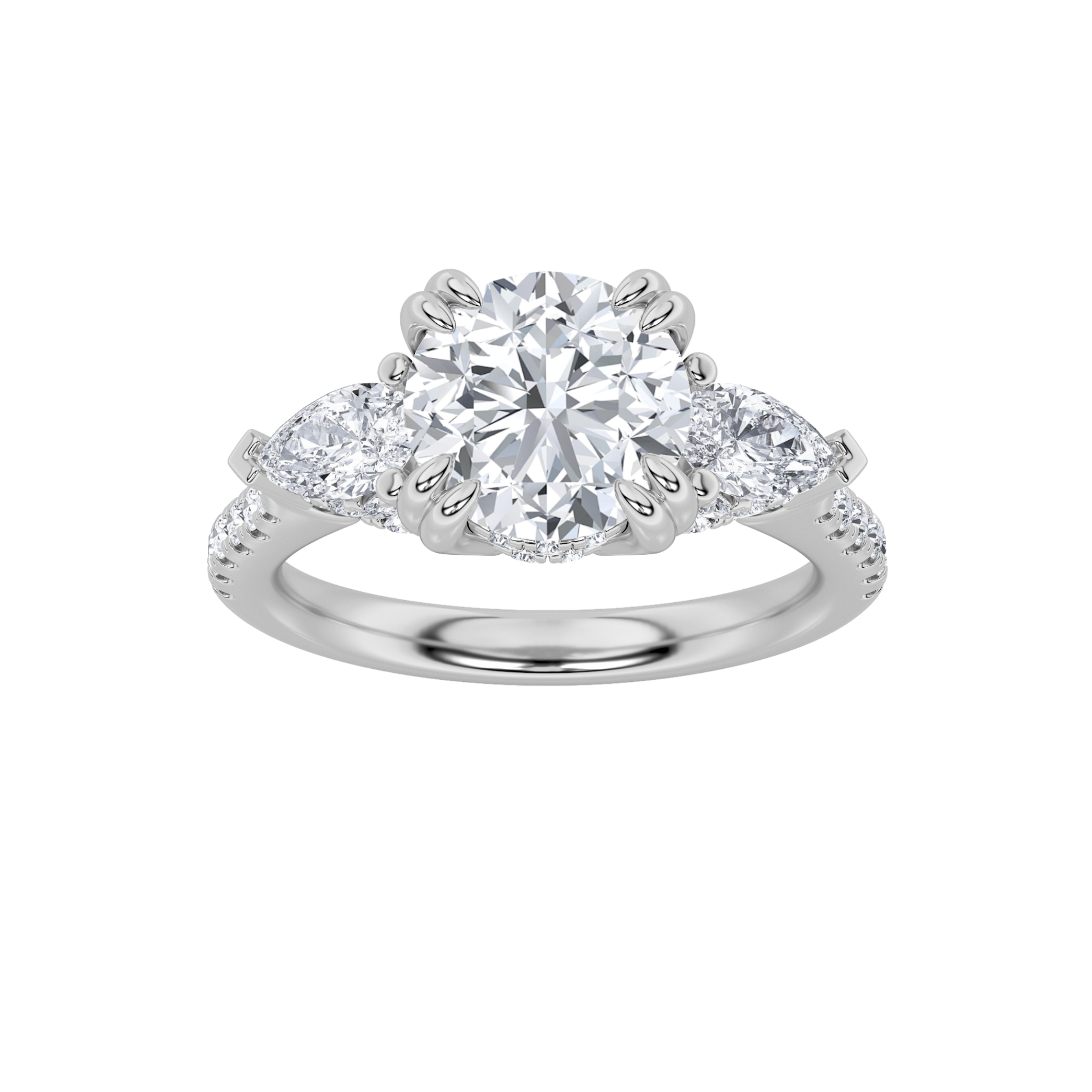 3.00 CT Round Diamond Ring in 14K White Gold