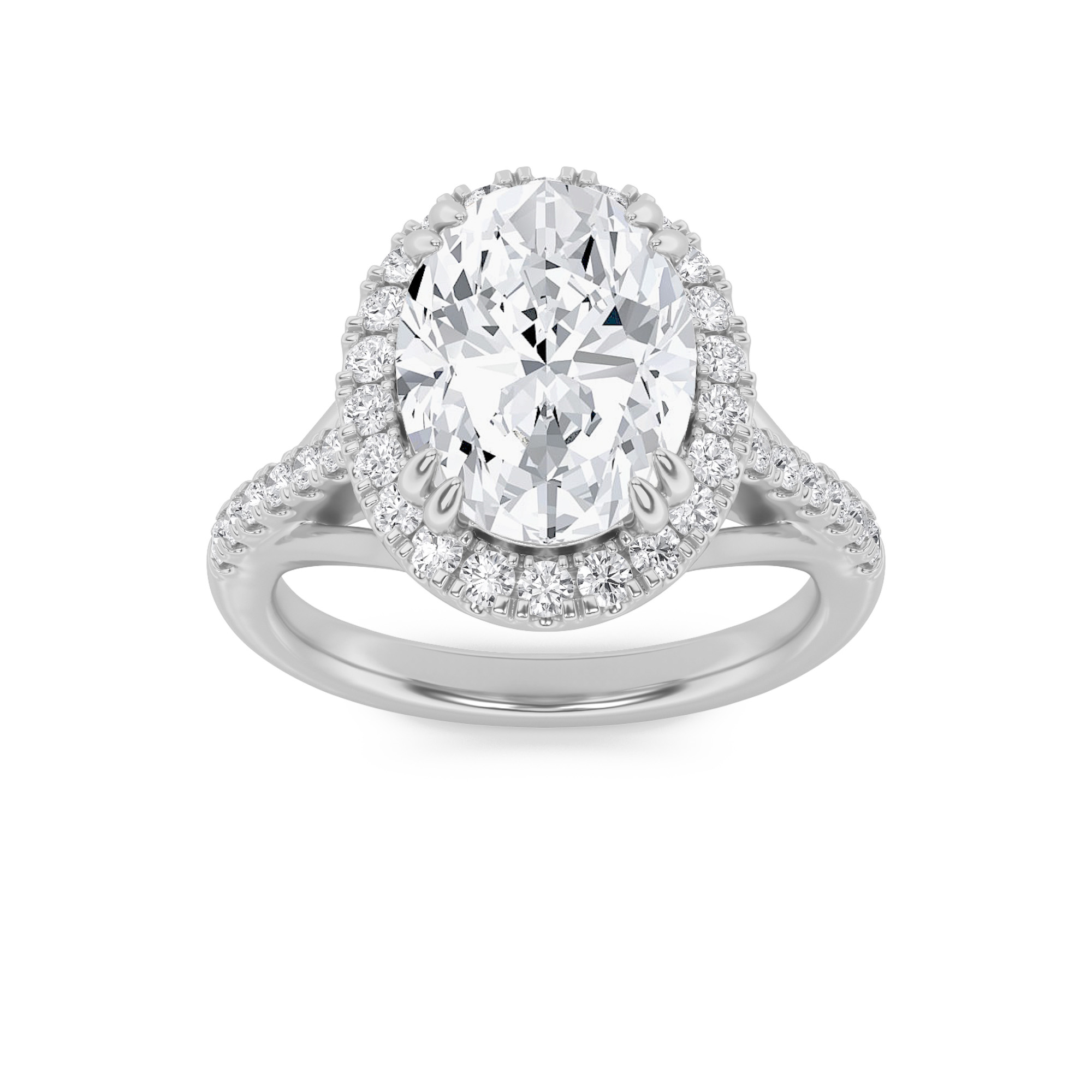 3.00 CT Oval Diamond Ring in 14K White Gold