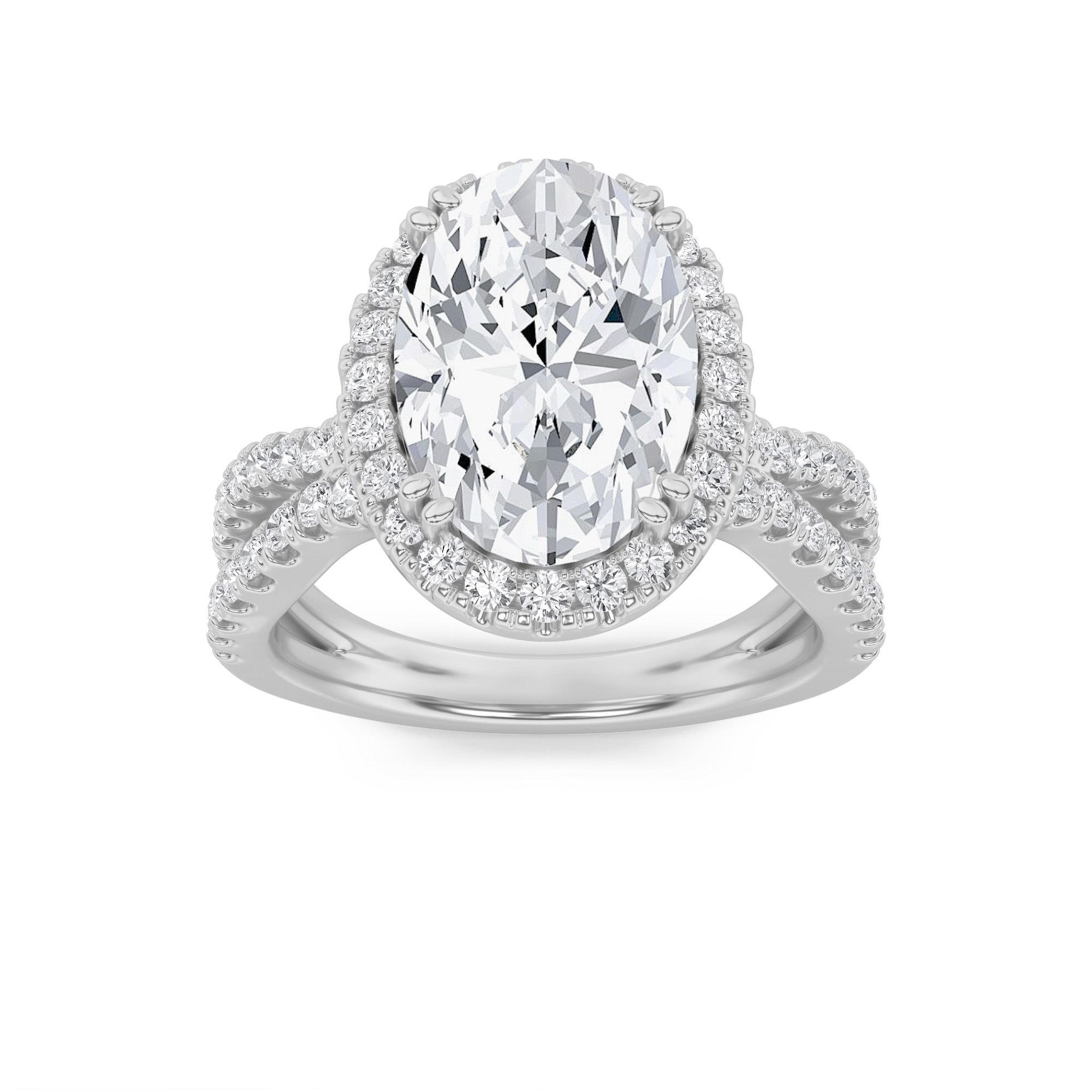 4.00 CT Oval Diamond Ring in 14K White Gold