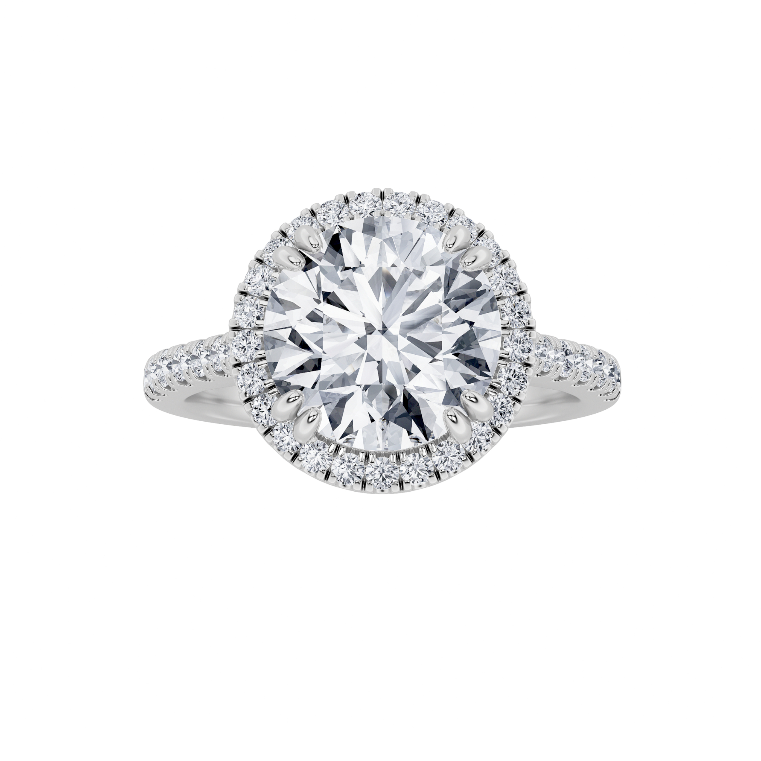 5.00 CT Round Diamond Ring in 14K White Gold