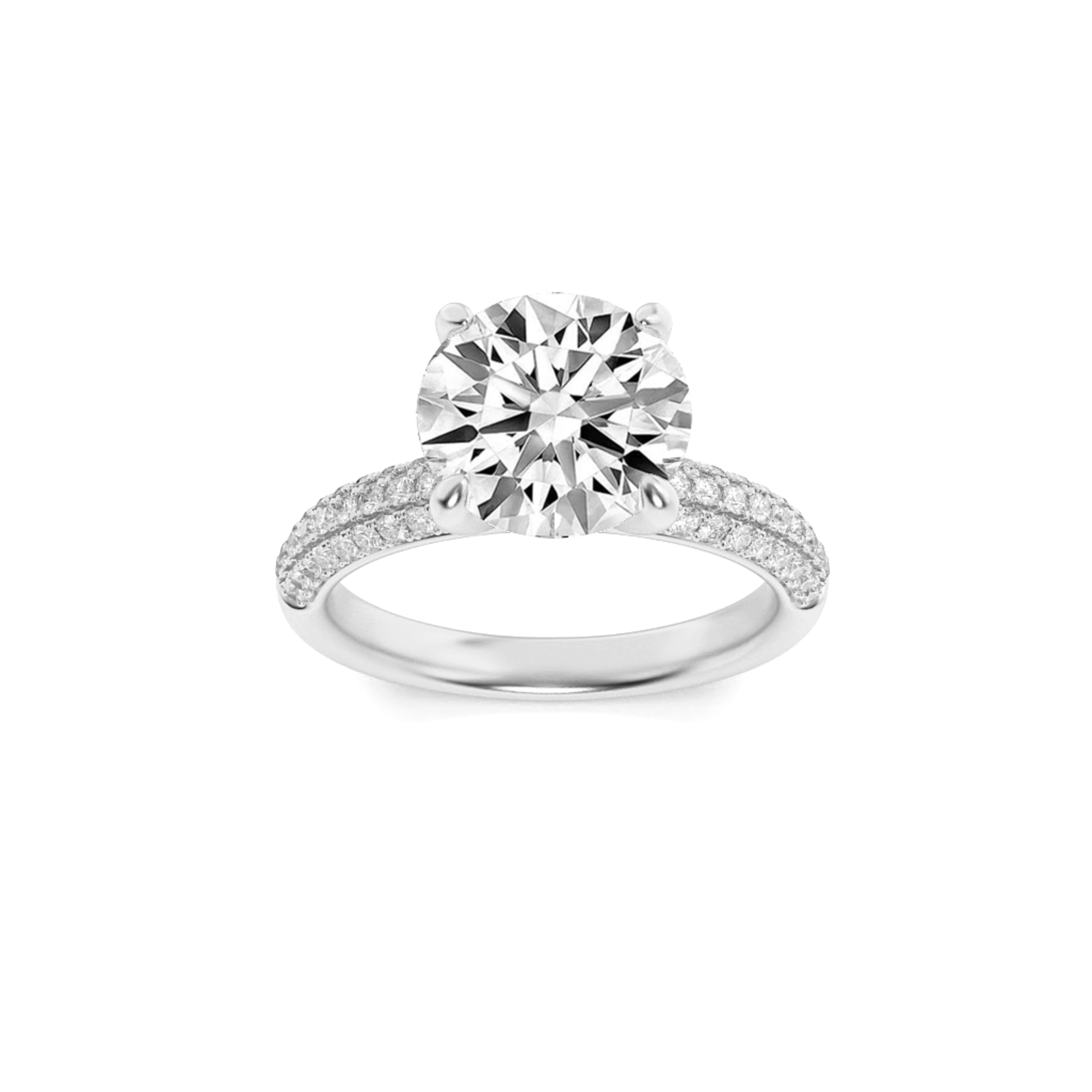 1.50 CT Round Diamond Ring in 14K White Gold