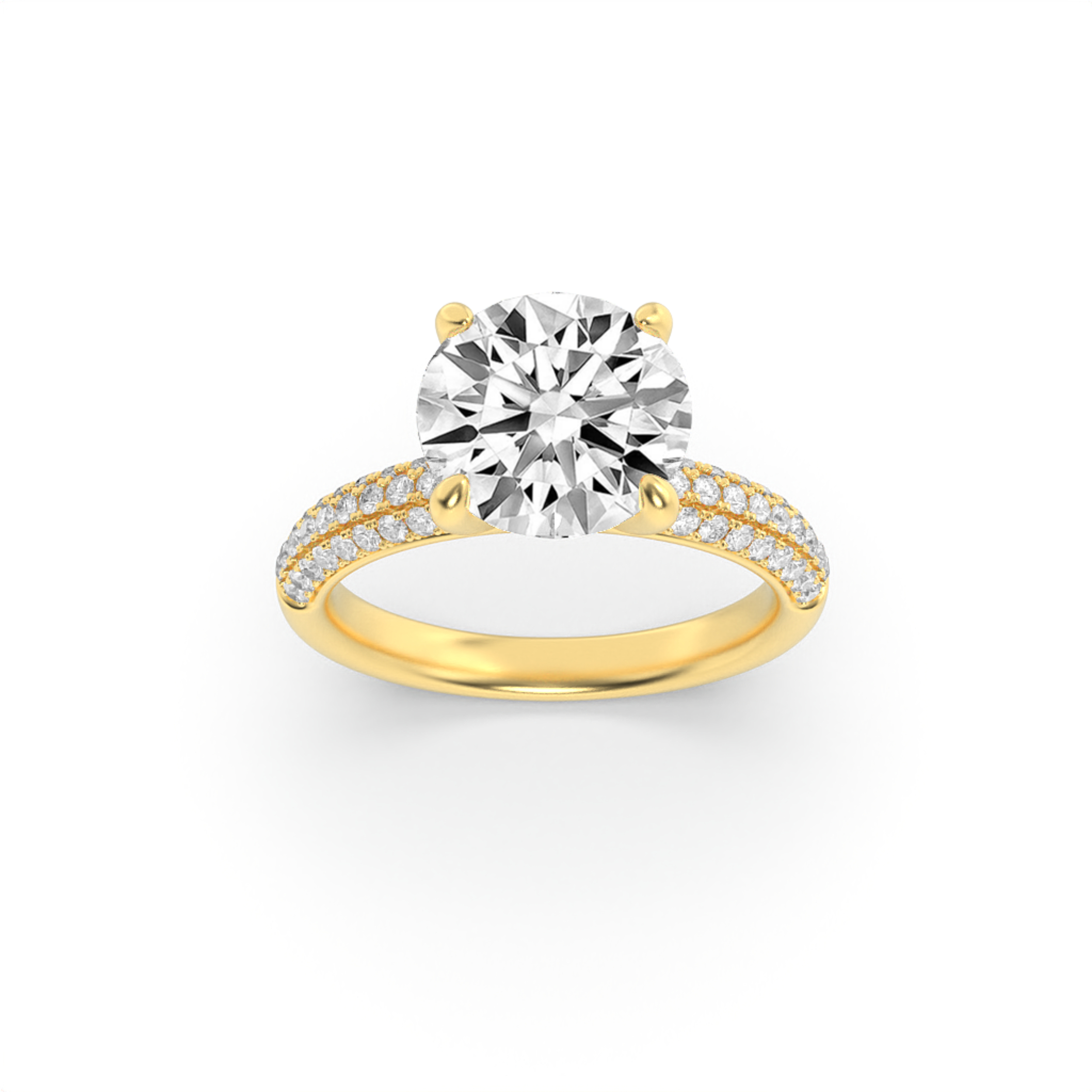 2.50 CT Round Diamond Ring in 14K Yellow Gold