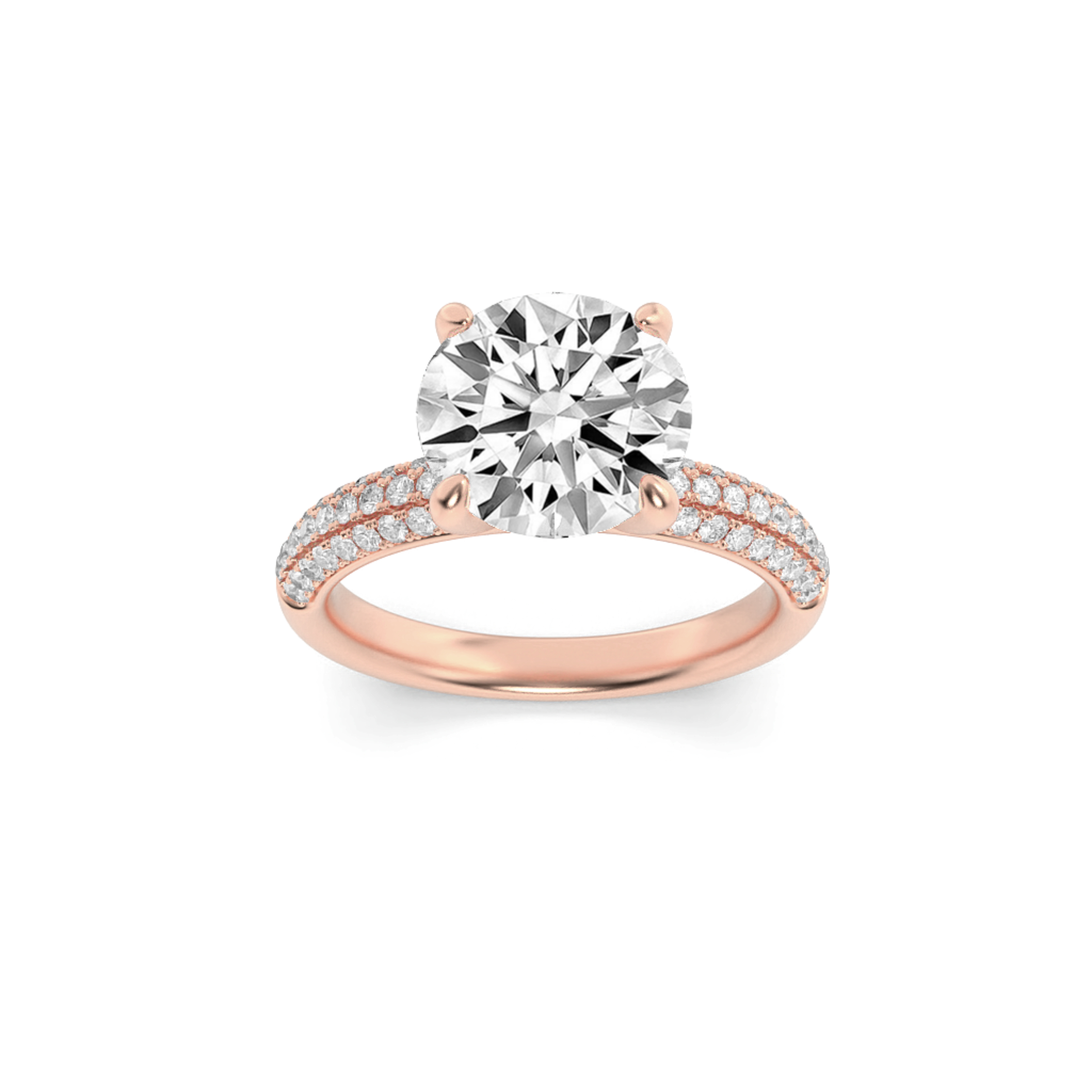 2.50 CT Round Diamond Ring in 14K Rose Gold